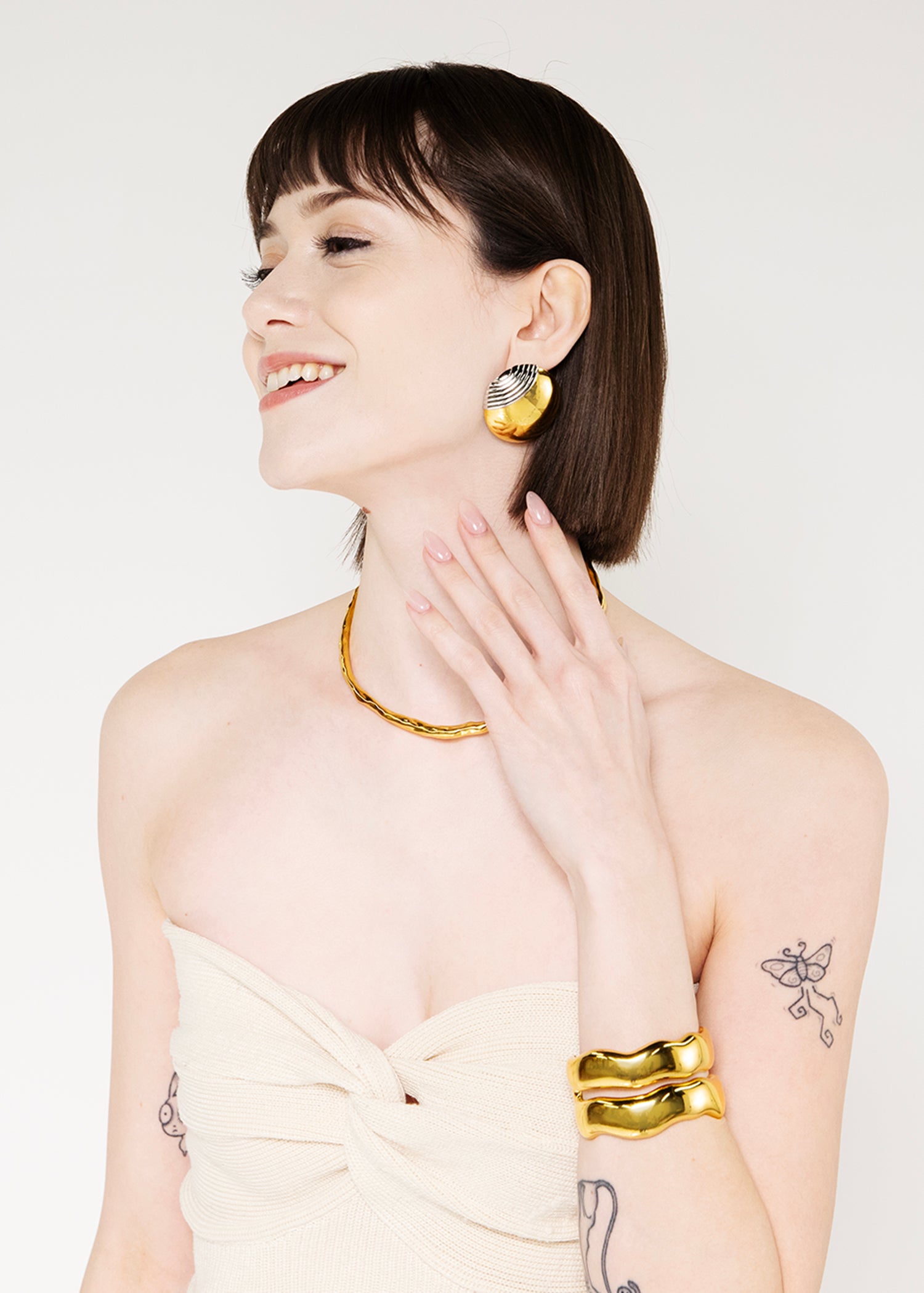 NY Muse Petite Molten Choker - Agne Cuff Bracelet -Mixmatch Muse Extra - Bold Stud Earrings for a Statement Look