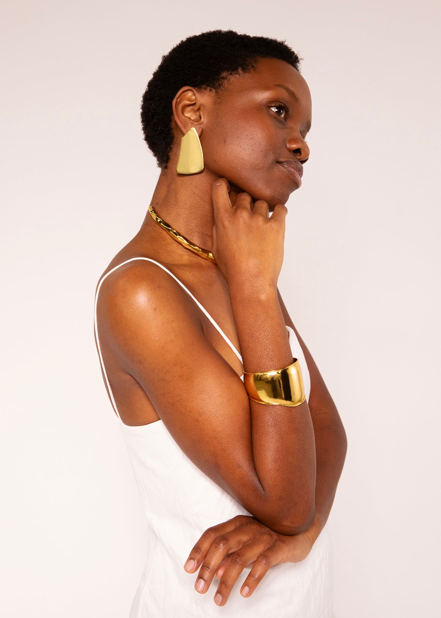 Runway Earrings - Stylish  Earring Set for a Modern Look -Choker Necklace for Women & Agne Cuff Bracelet