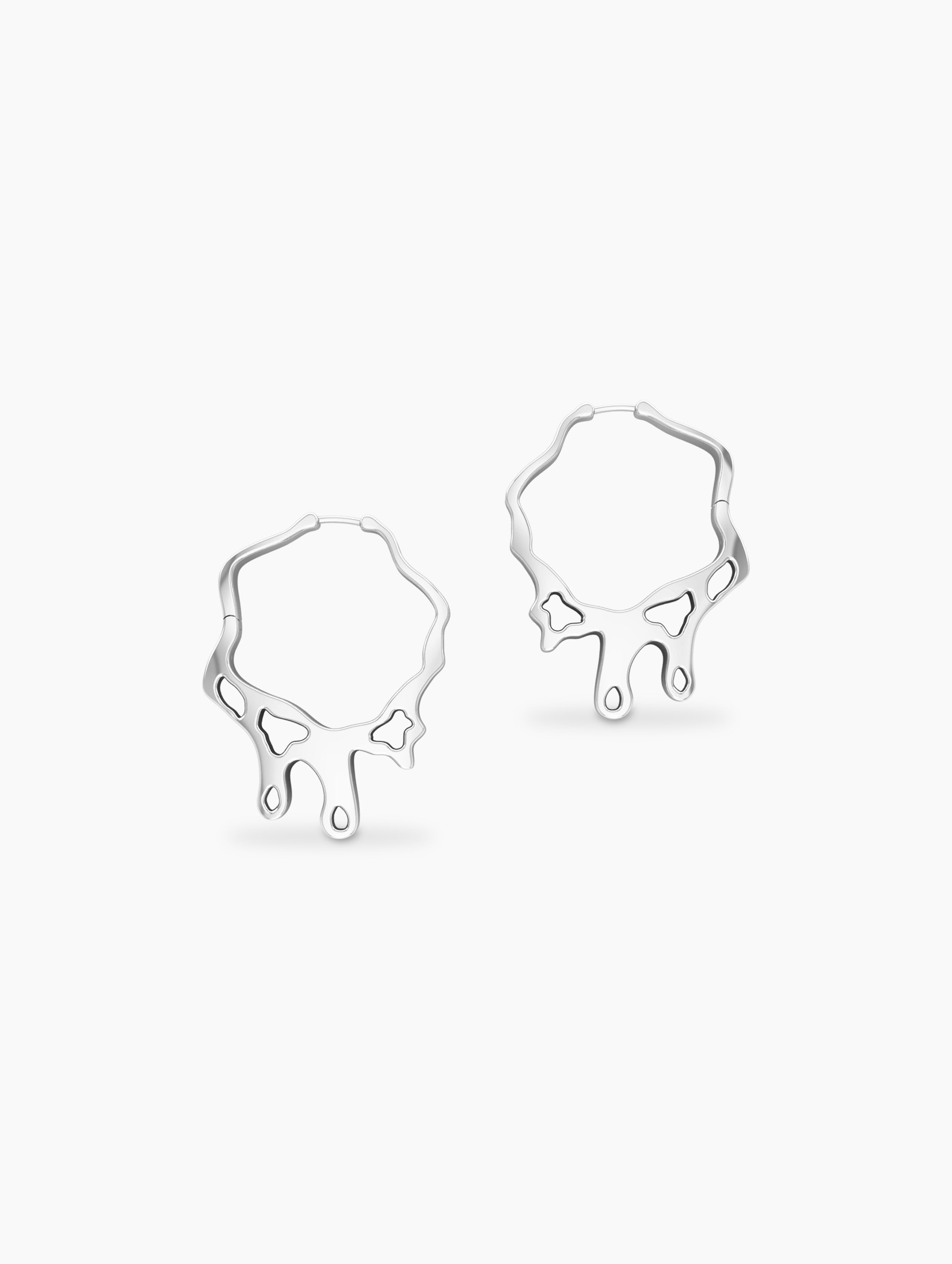 Regan Aliyah — Nova Hoops-Medium In Sterling Silver alternate view | sterling silver earrings gift idea | Za Zewelz