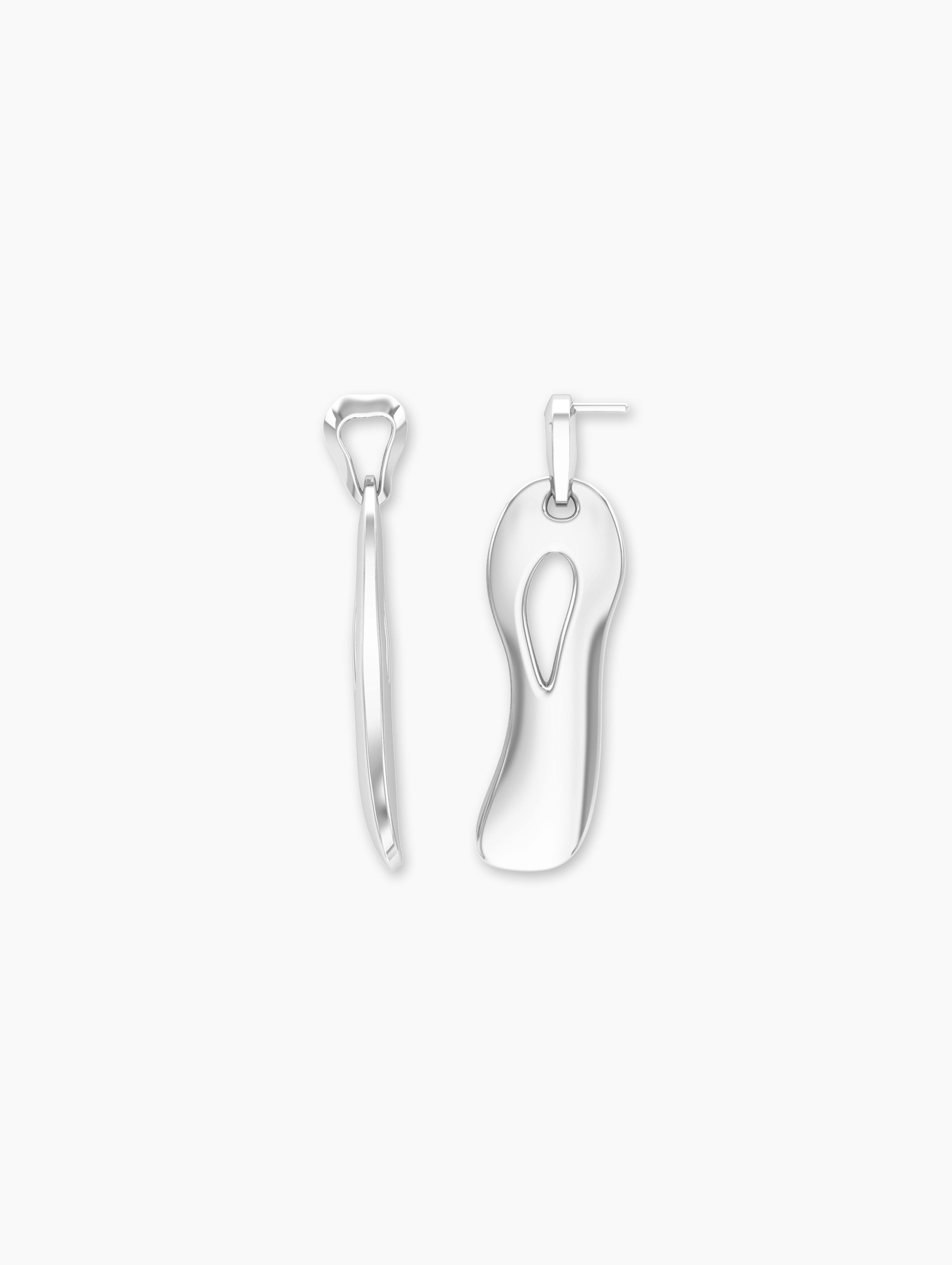 Regan Aliyah — Nova Drop Earings in Sterling Silver close-up shot - Za Zewelz Nova Collection sterling silver earrings