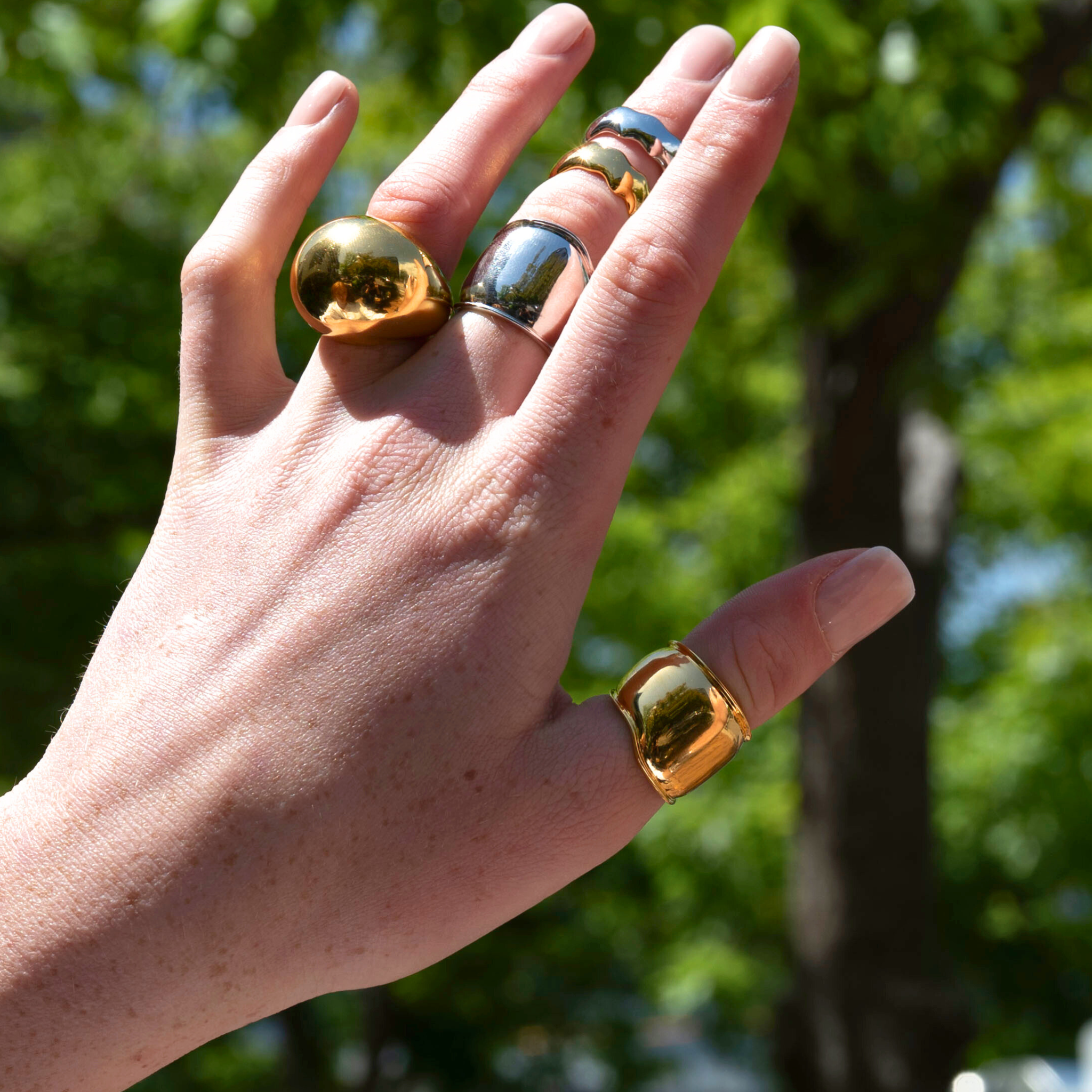 Elegant Gold & Silver Agne' Ring – Stylish Everyday Jewelry