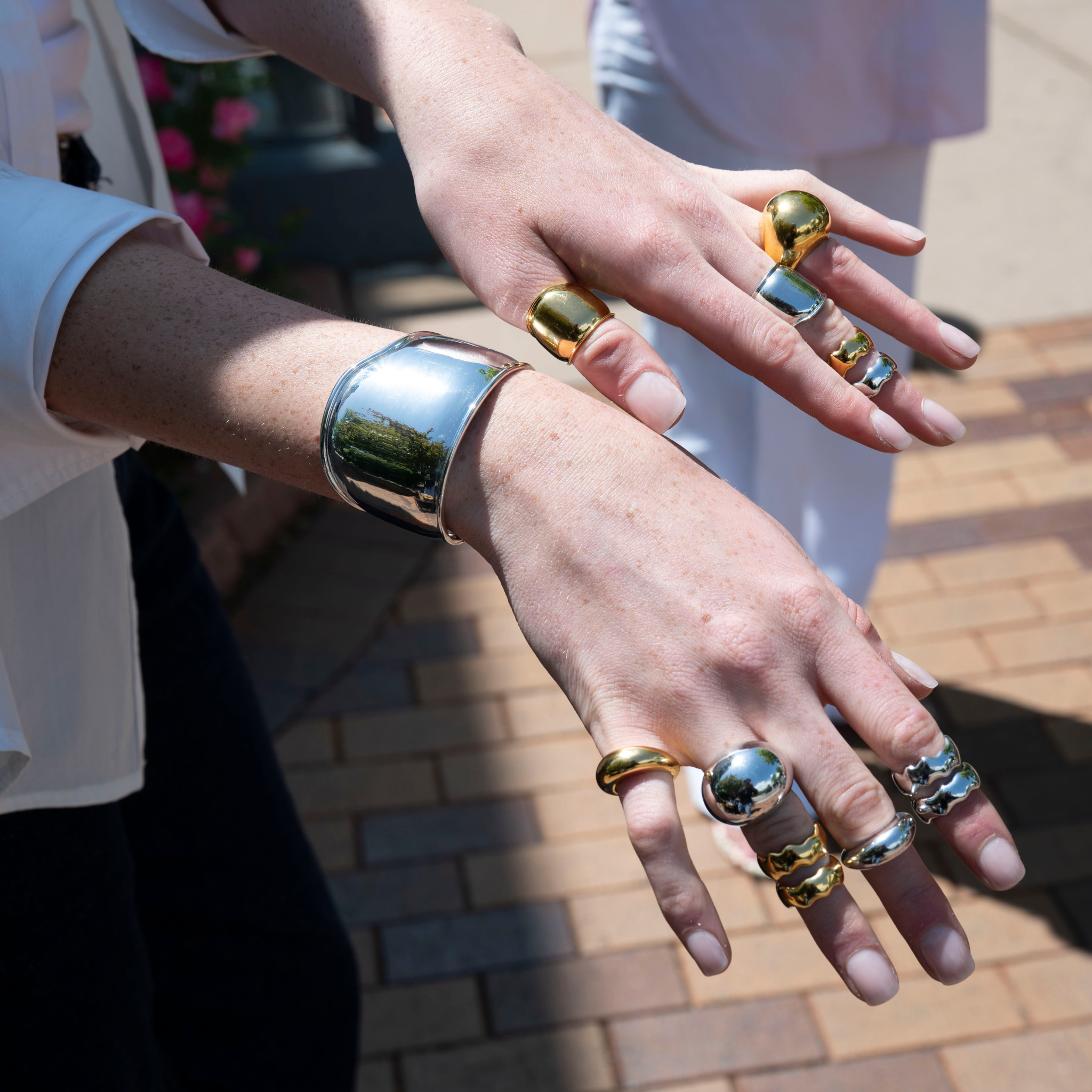 Elegant Gold & Silver Agne' Ring – Stylish Everyday Jewelry