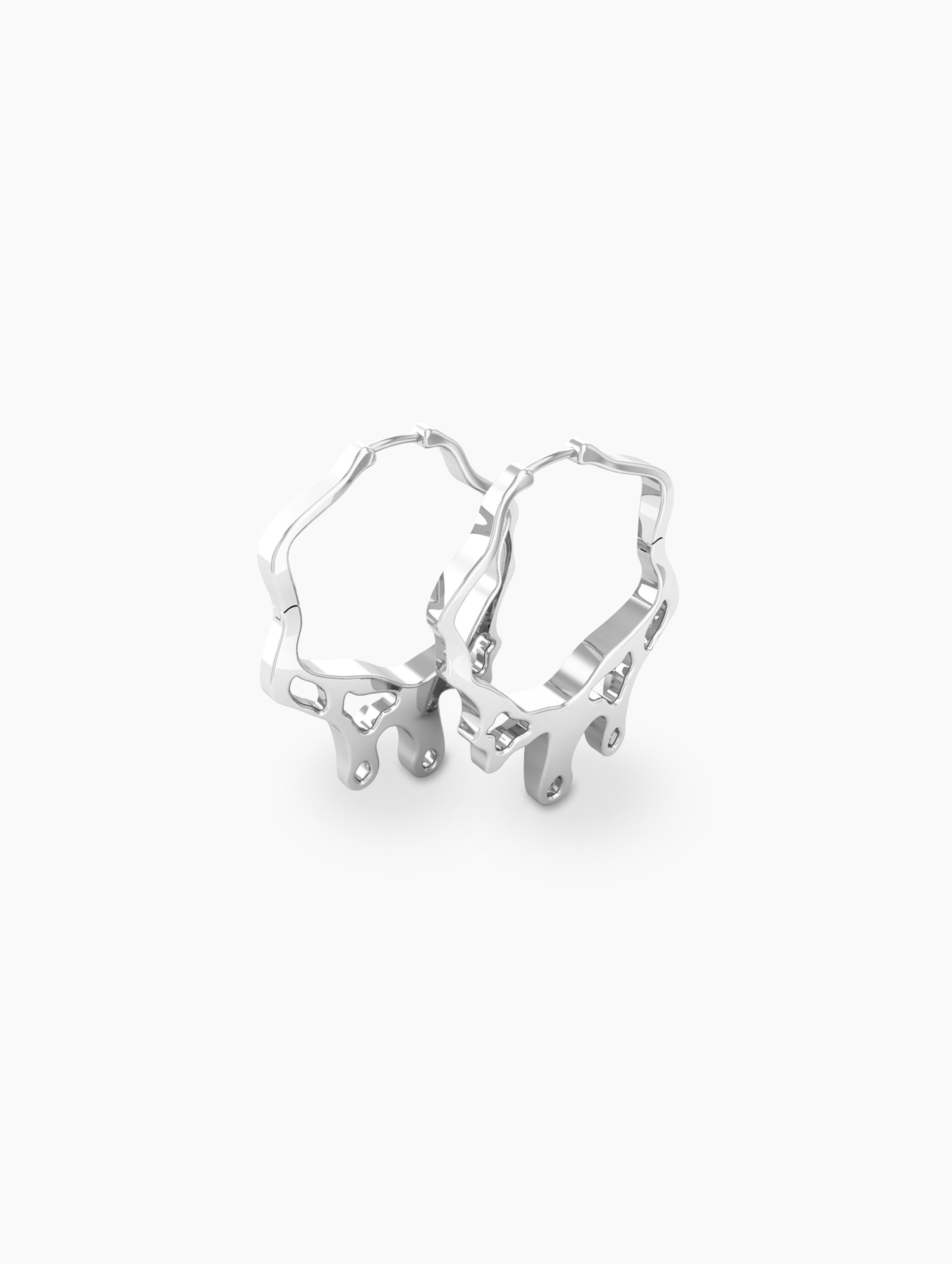 Medium Silver Statement Earrings | Wedding Earrings Luxury Statement Hoops