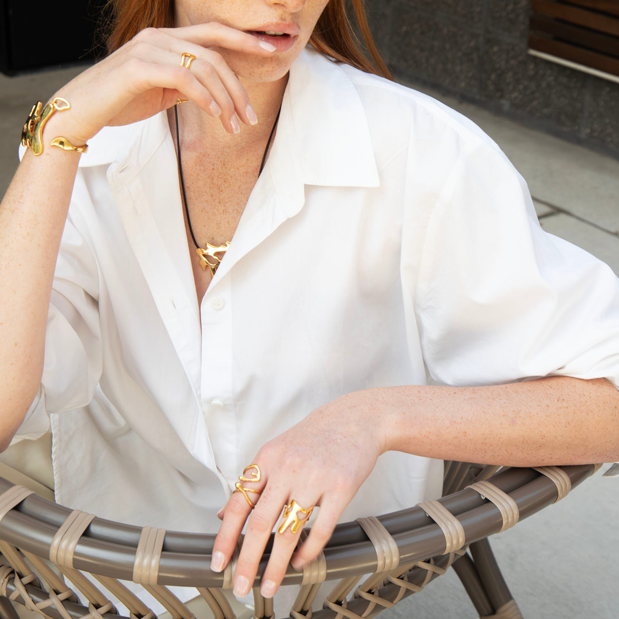 Nature-Inspired Gold Cuff – Boho Bracelet