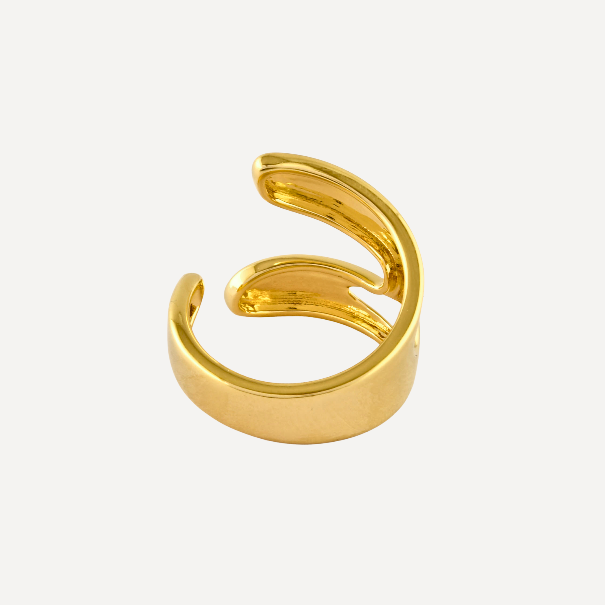 Nova Dual Helix Ear Cuff – Modern Gold Wedding Jewelry