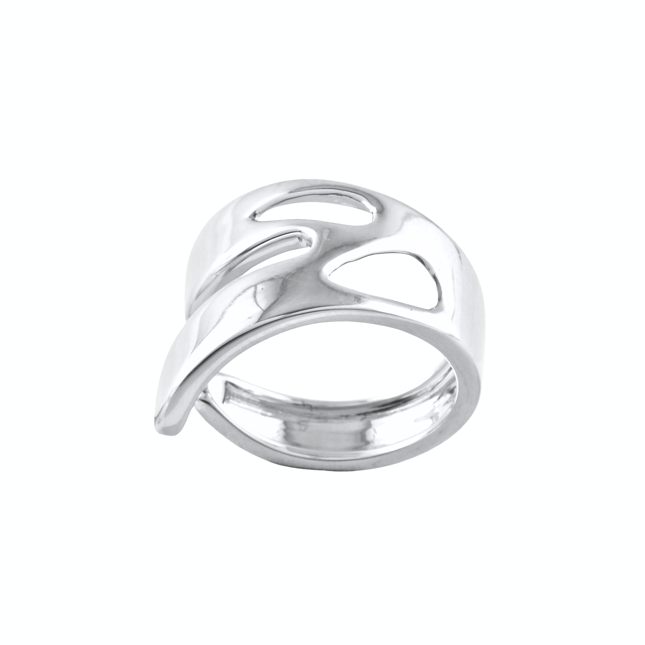 Nova Dual Helix Ear Cuff – Modern Silver Wedding Jewelry