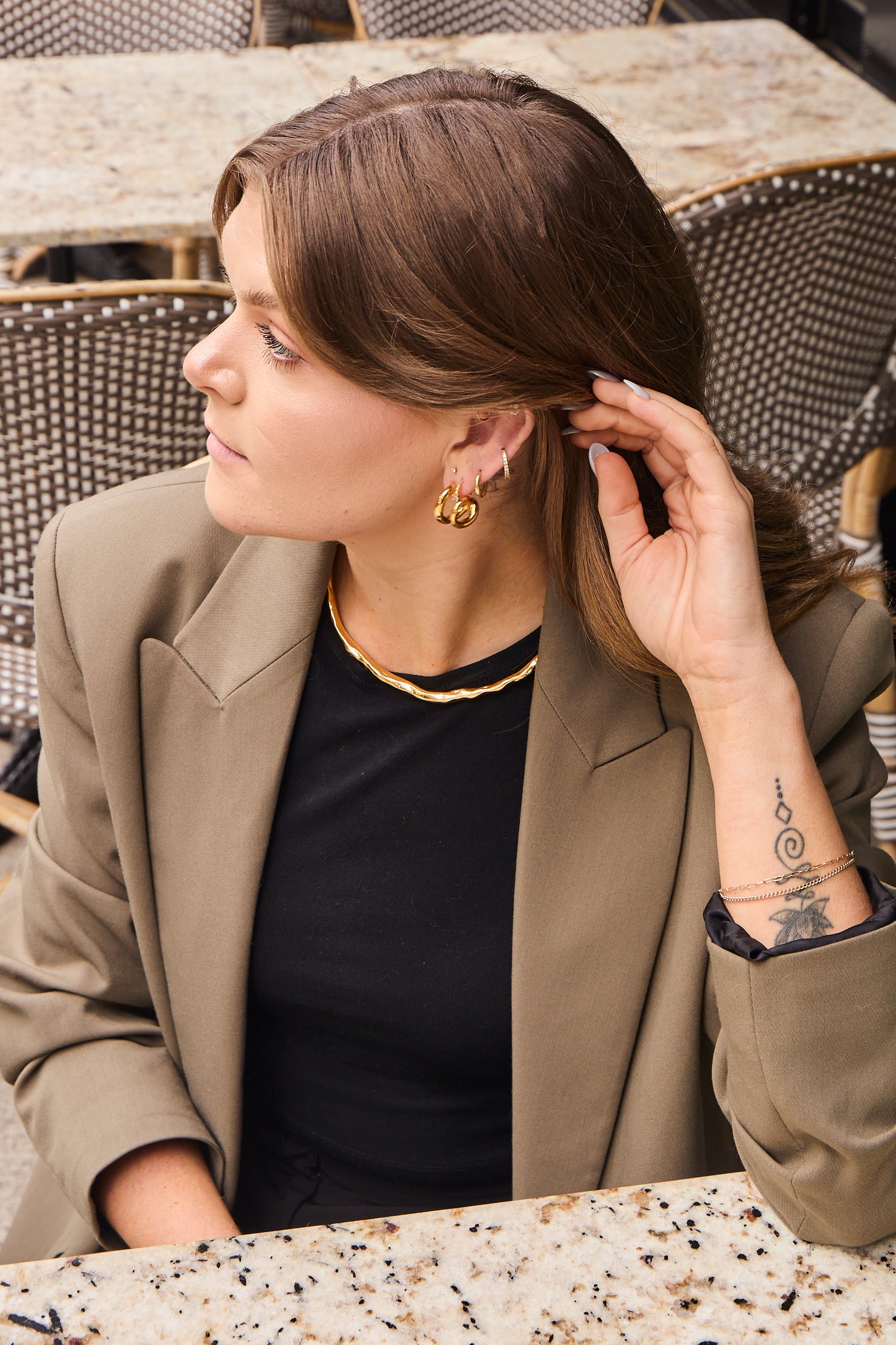 NY Muse Petite Molten Choker - Gold Choker Necklace for Women