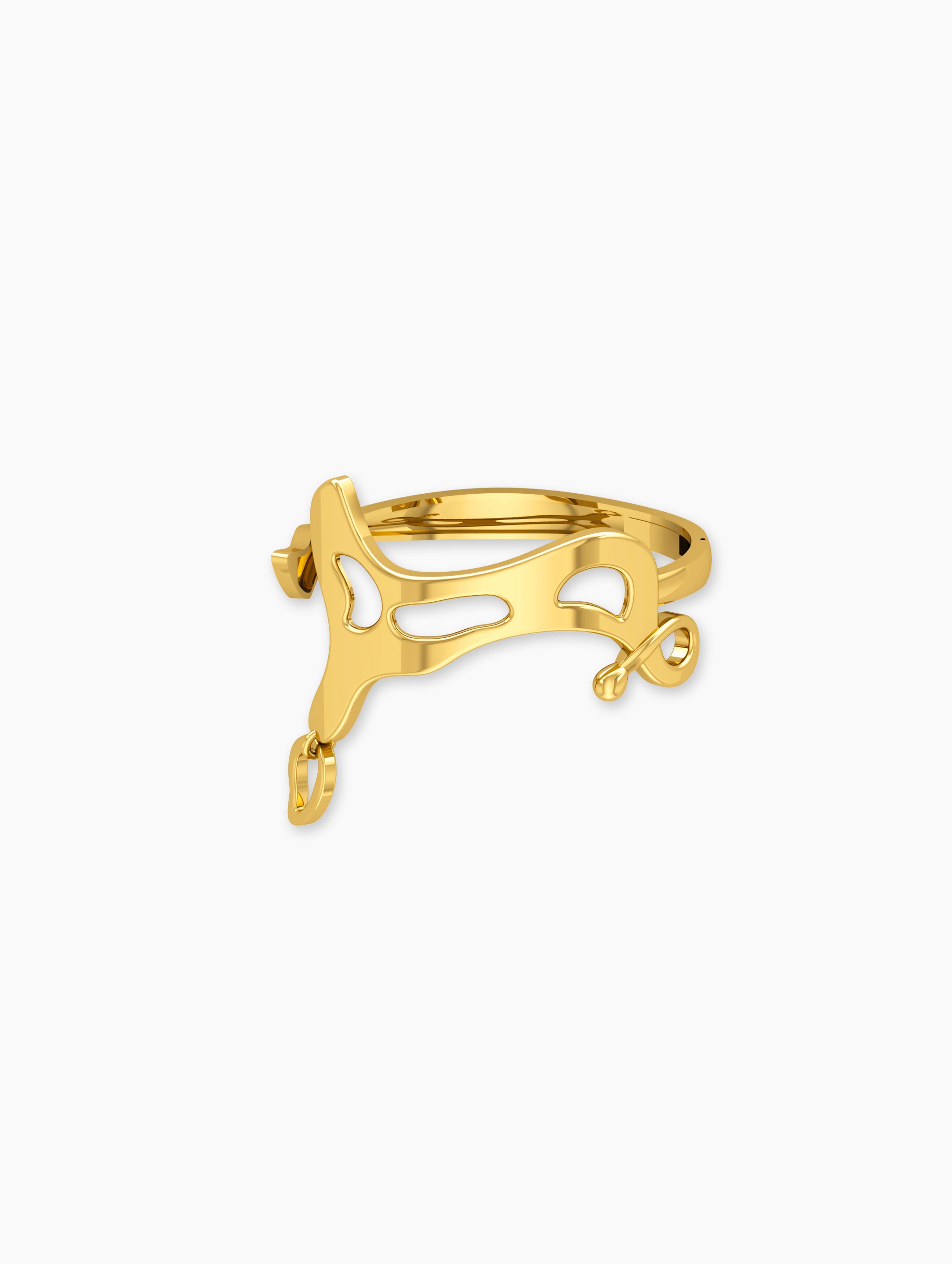 Sculptural Cuff Bracelets Designer Gold | Statement Bracelet Futuristic