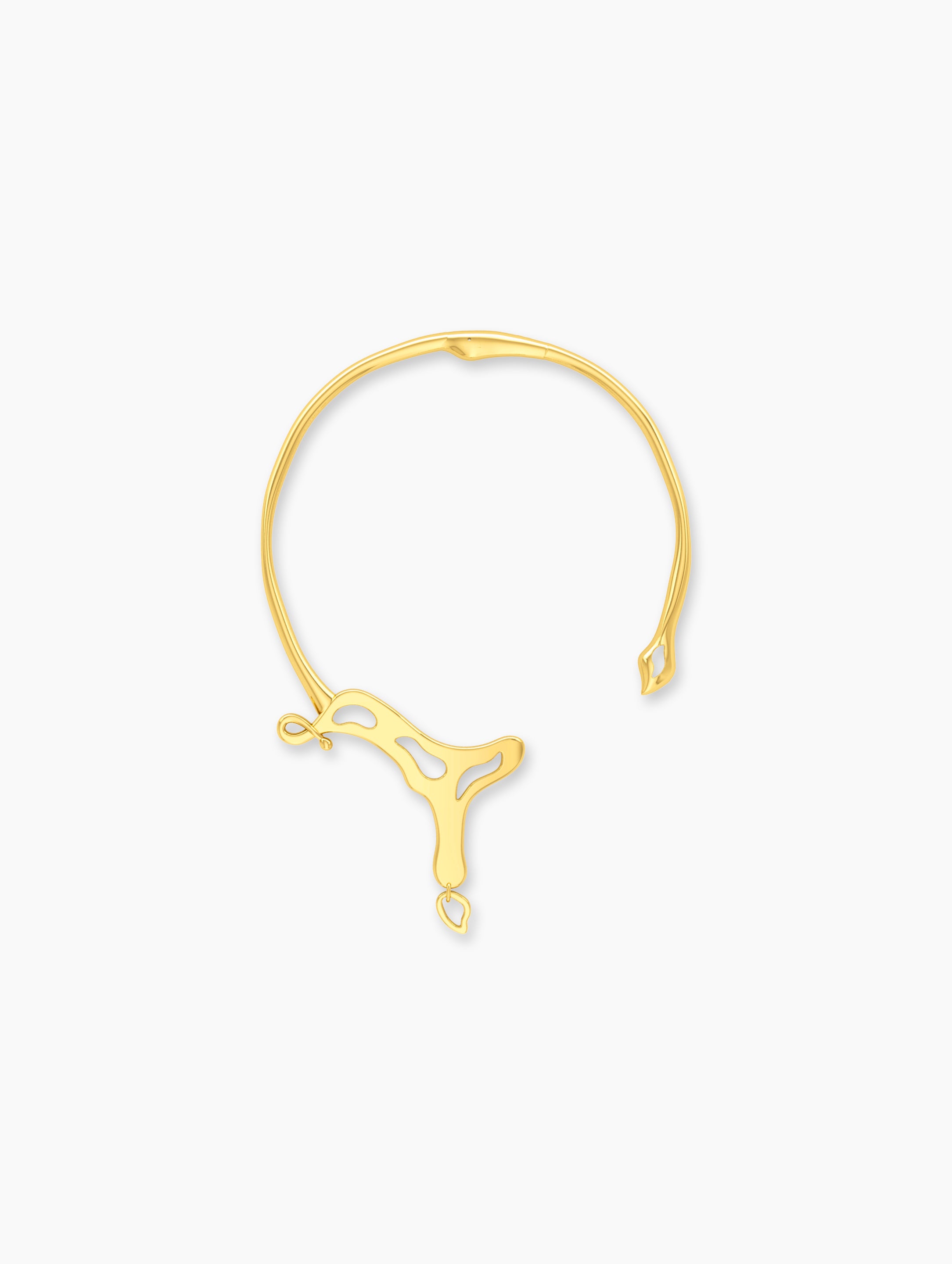 Sculptural Futuristic Choker | Choker Necklace Luxury Gold Statement