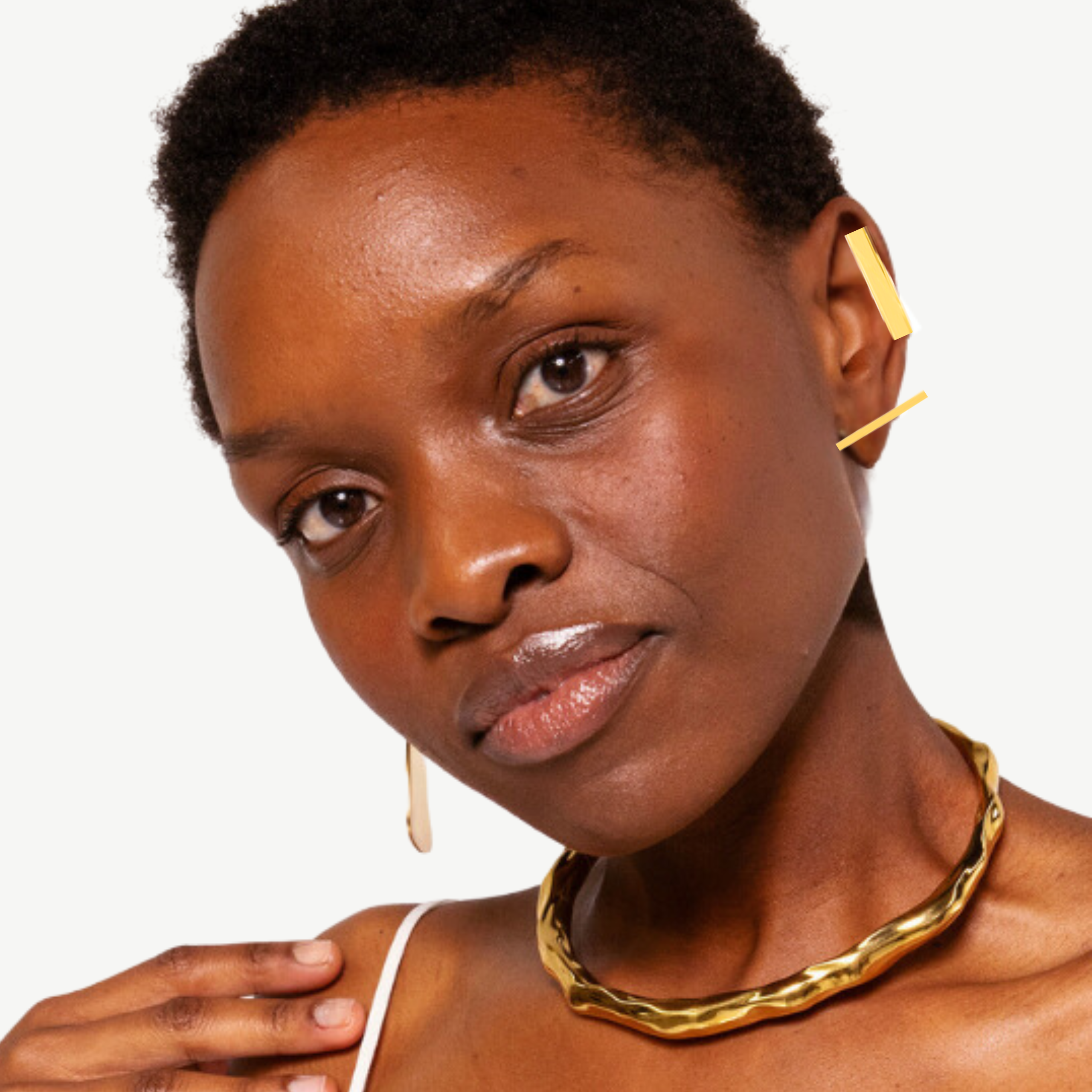 MisMatch Muse Solo Shine Studs -  NY Muse Hinge Molten Choker - Gold & Silver Choker Necklace for Women