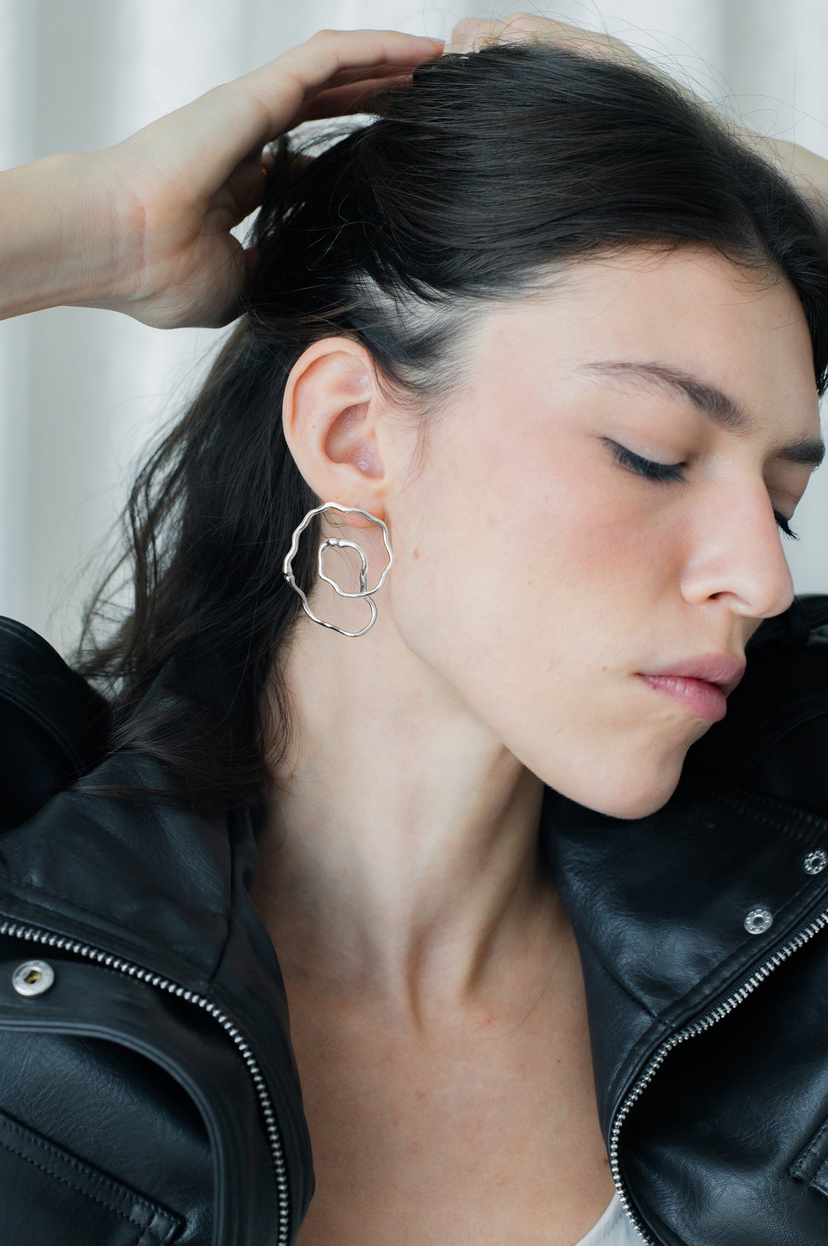 WISH INFINITY EARRINGS - infinity hoop earrings, wishbone symbol, gold vermeil