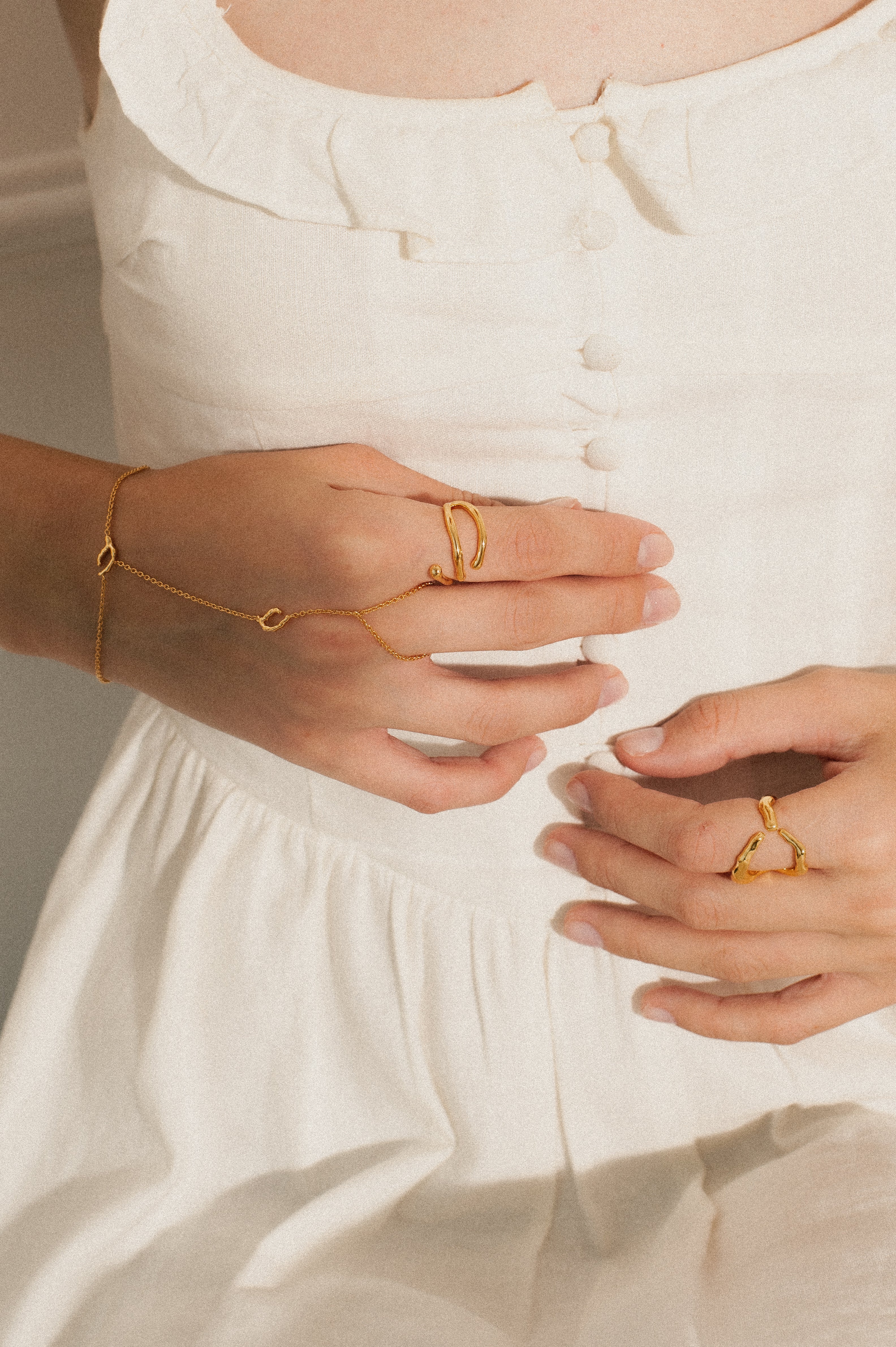 WISH Hand Chain - gold vermeil hand chain, statement handmade luxury jewelry