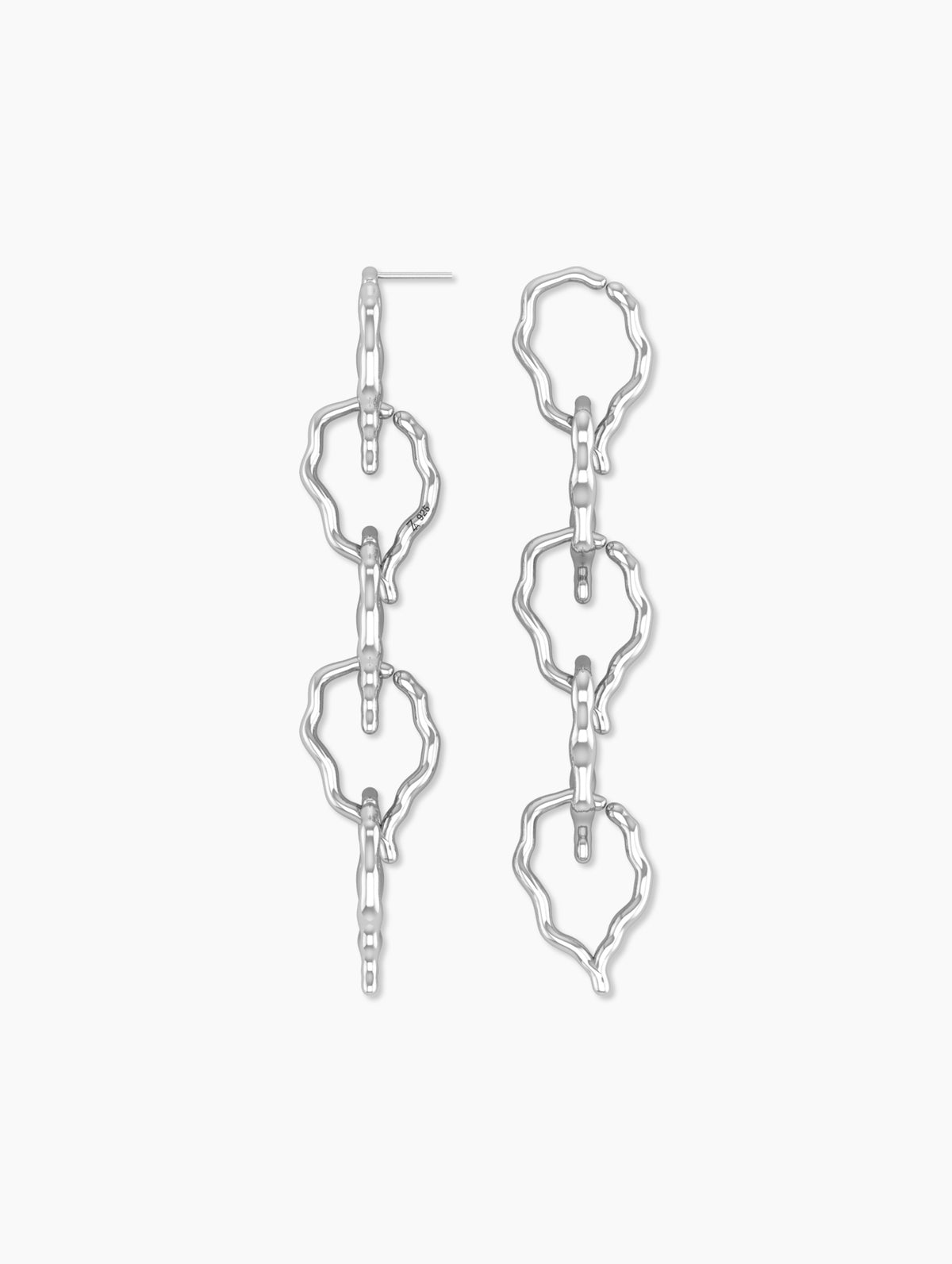 WISH Entwine Large Earrings - wishbone chain earrings, cascading drop, gold vermeil