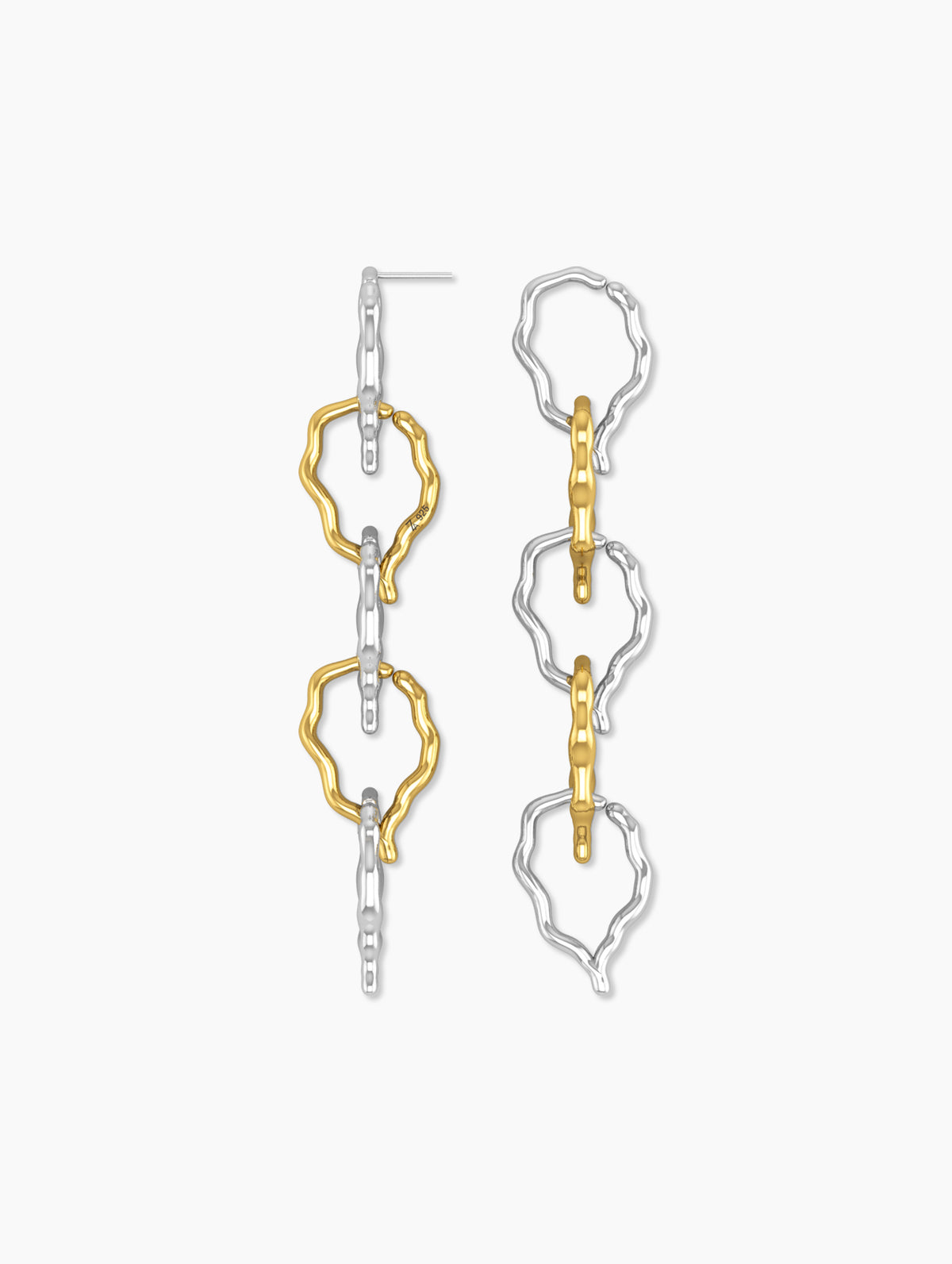 WISH Entwine Large Earrings - wishbone chain earrings, cascading drop, gold vermeil