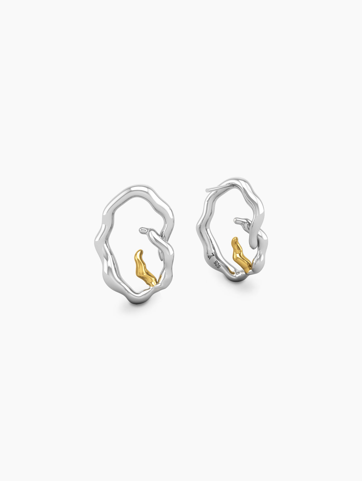 Wish BECOMING SMALL Earrings - sculptural wishbone earrings, gold vermeil, timeless jewelry