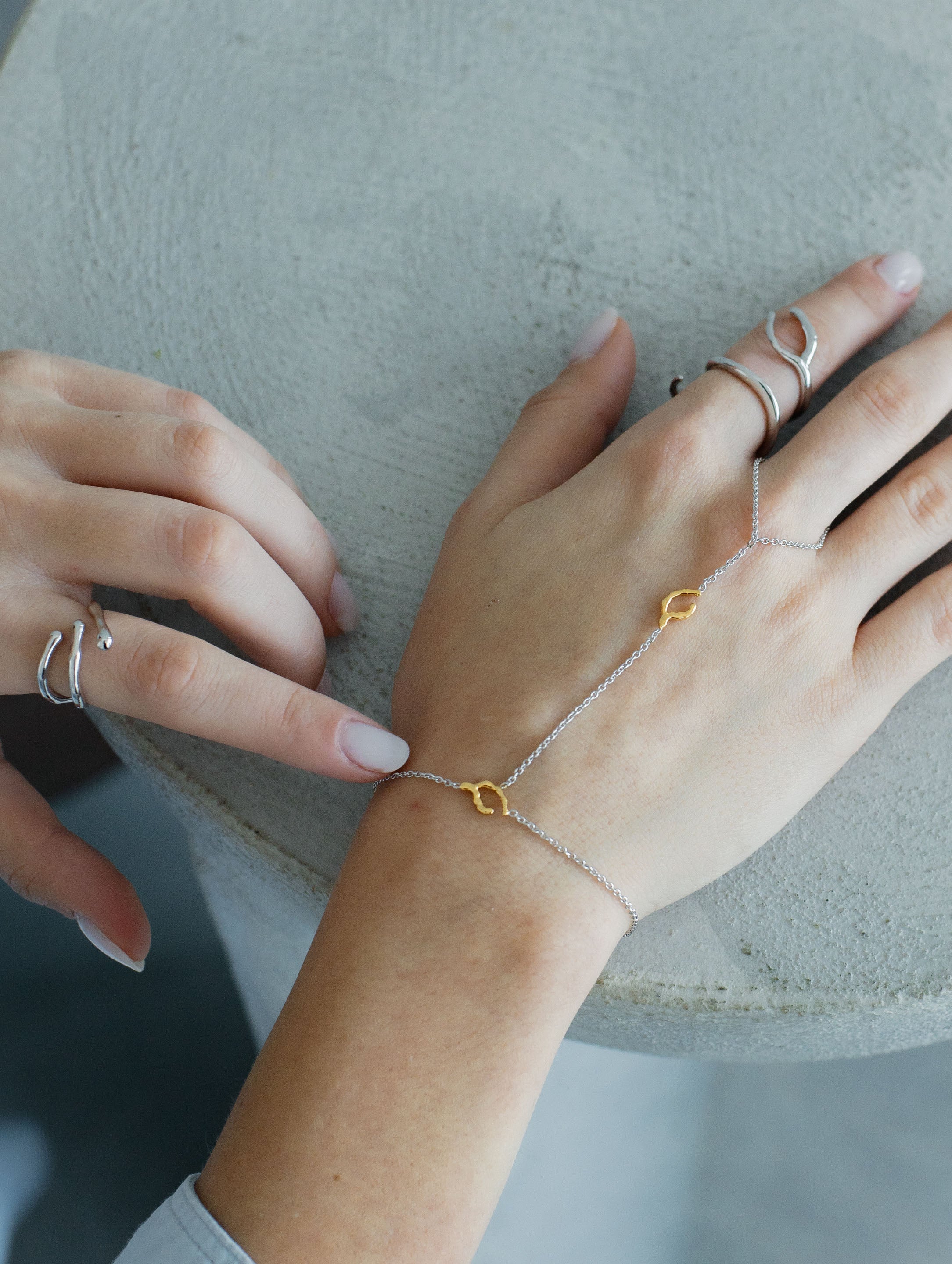 WISH Hand Chain - gold vermeil hand chain, statement handmade luxury jewelry