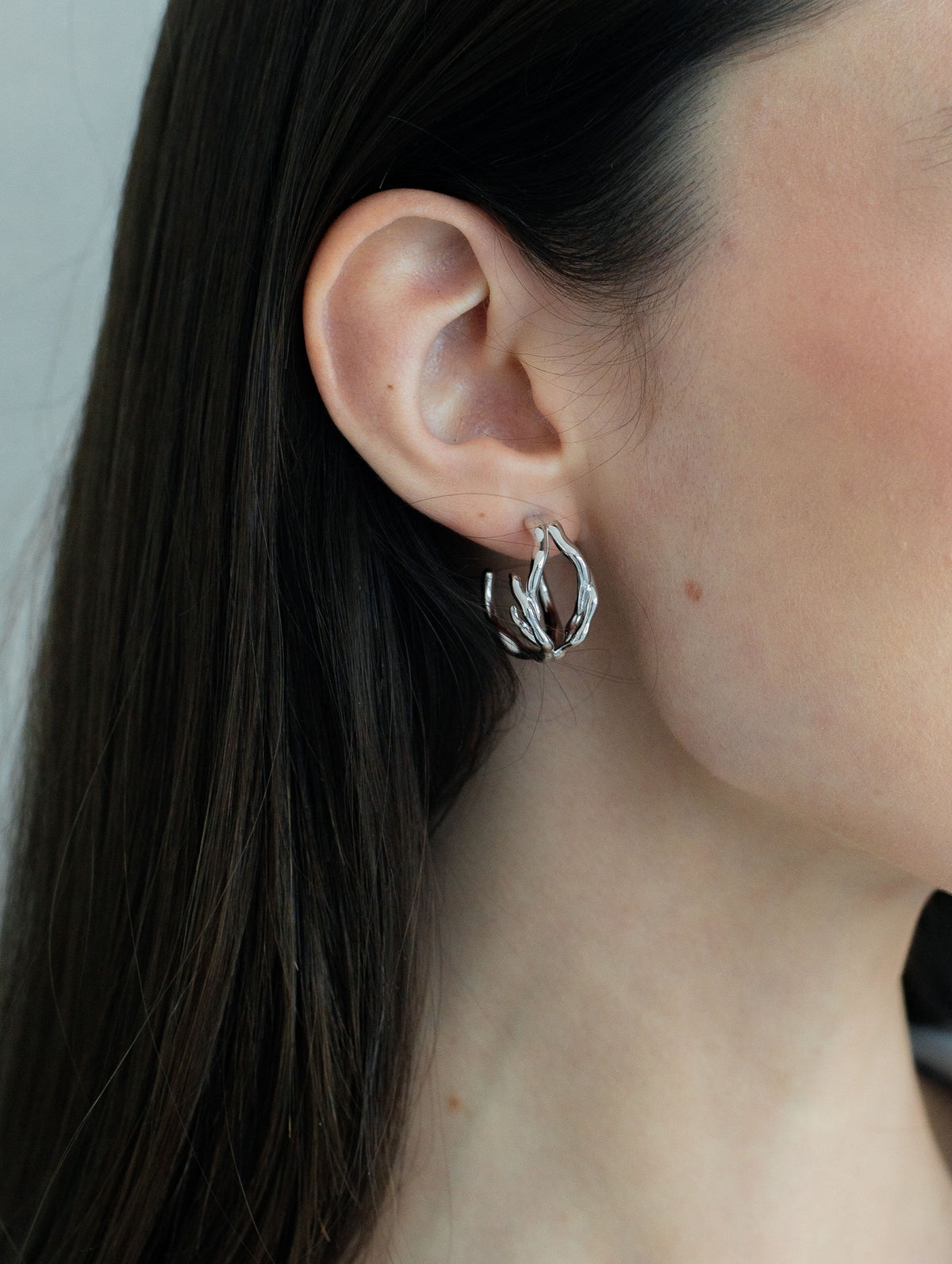 Dual Wish Hoops - interlocking hoop earrings, statement gold vermeil design