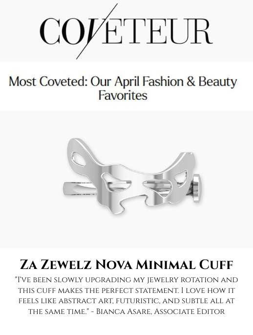 COVETEUR — Nova Minimal Cuff In Sterling Silver