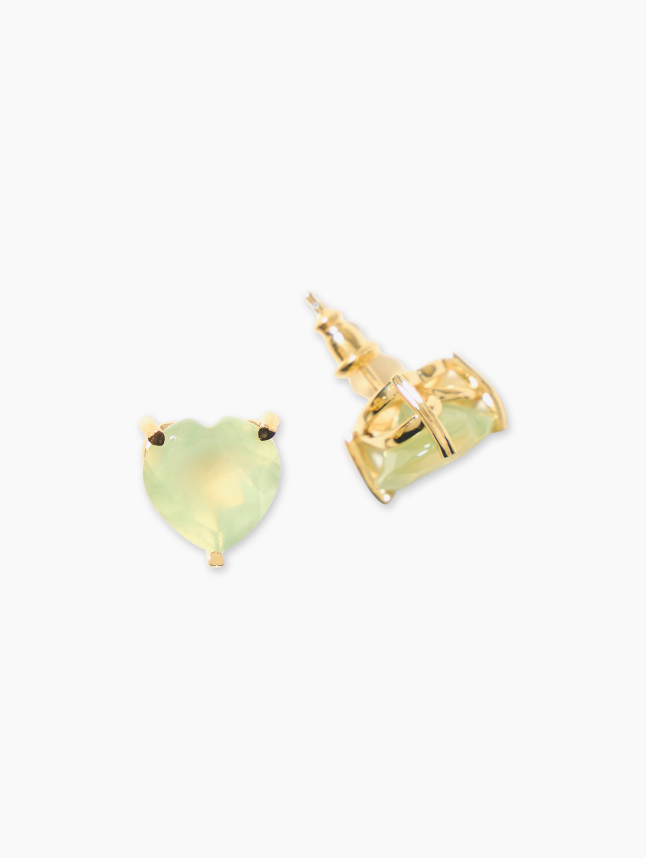 Joie Big Hearts Studs-Prehnite