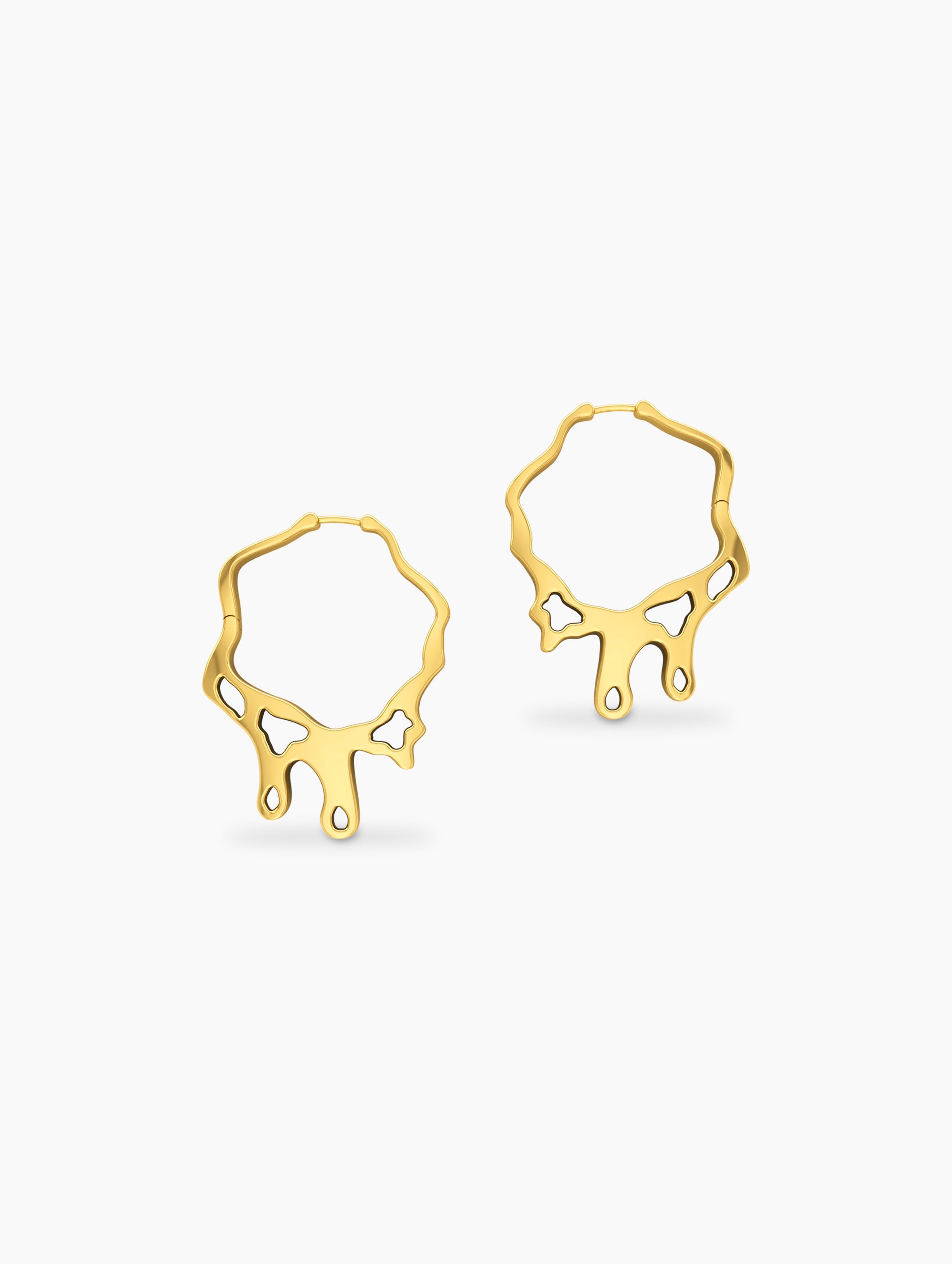 Medium Gold Statement Earrings | Wedding Earrings Luxury Statement Hoops