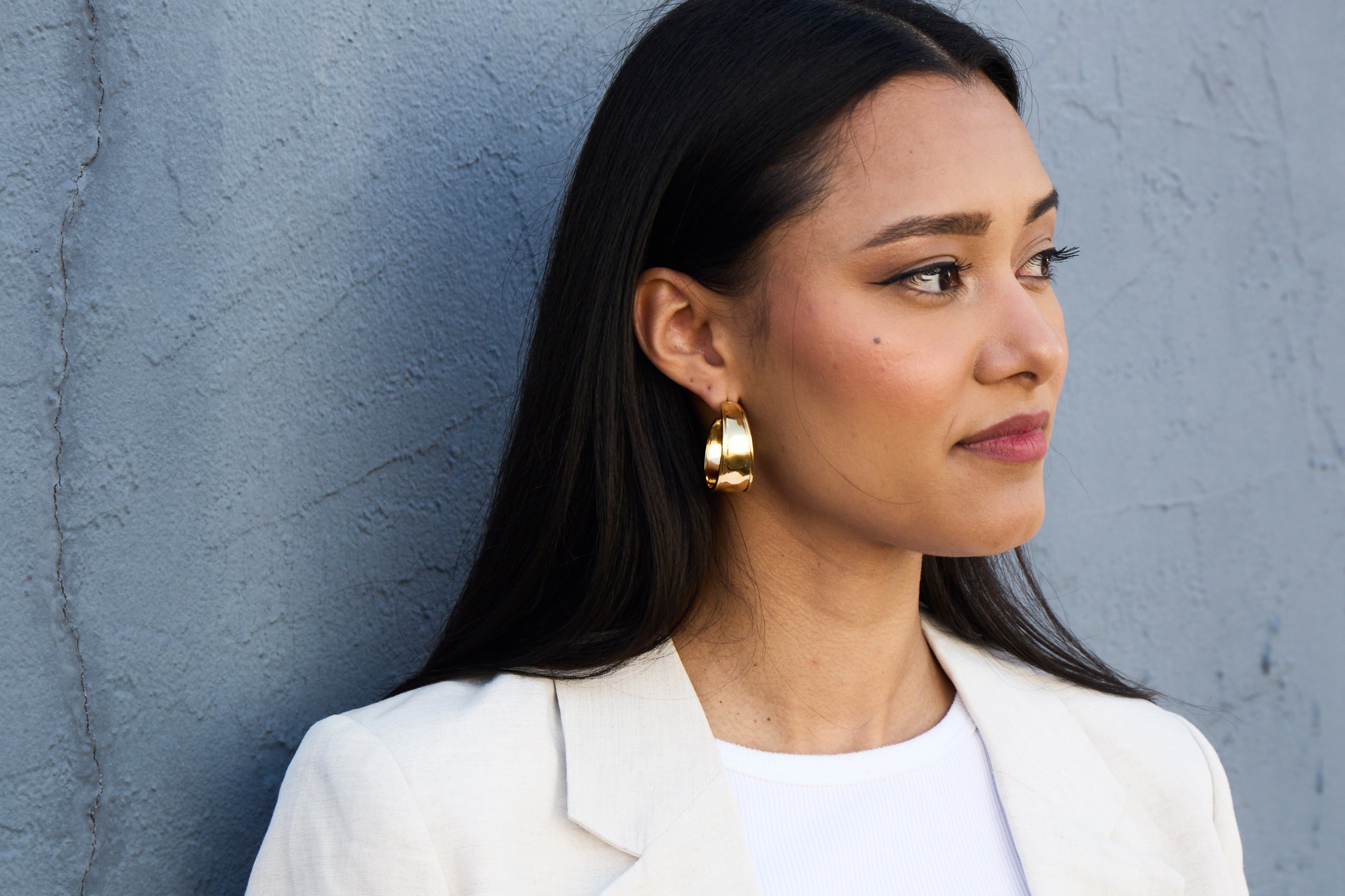 Cannes Starlit Hoops detail view | fine earrings mother's day gift | Za Zewelz