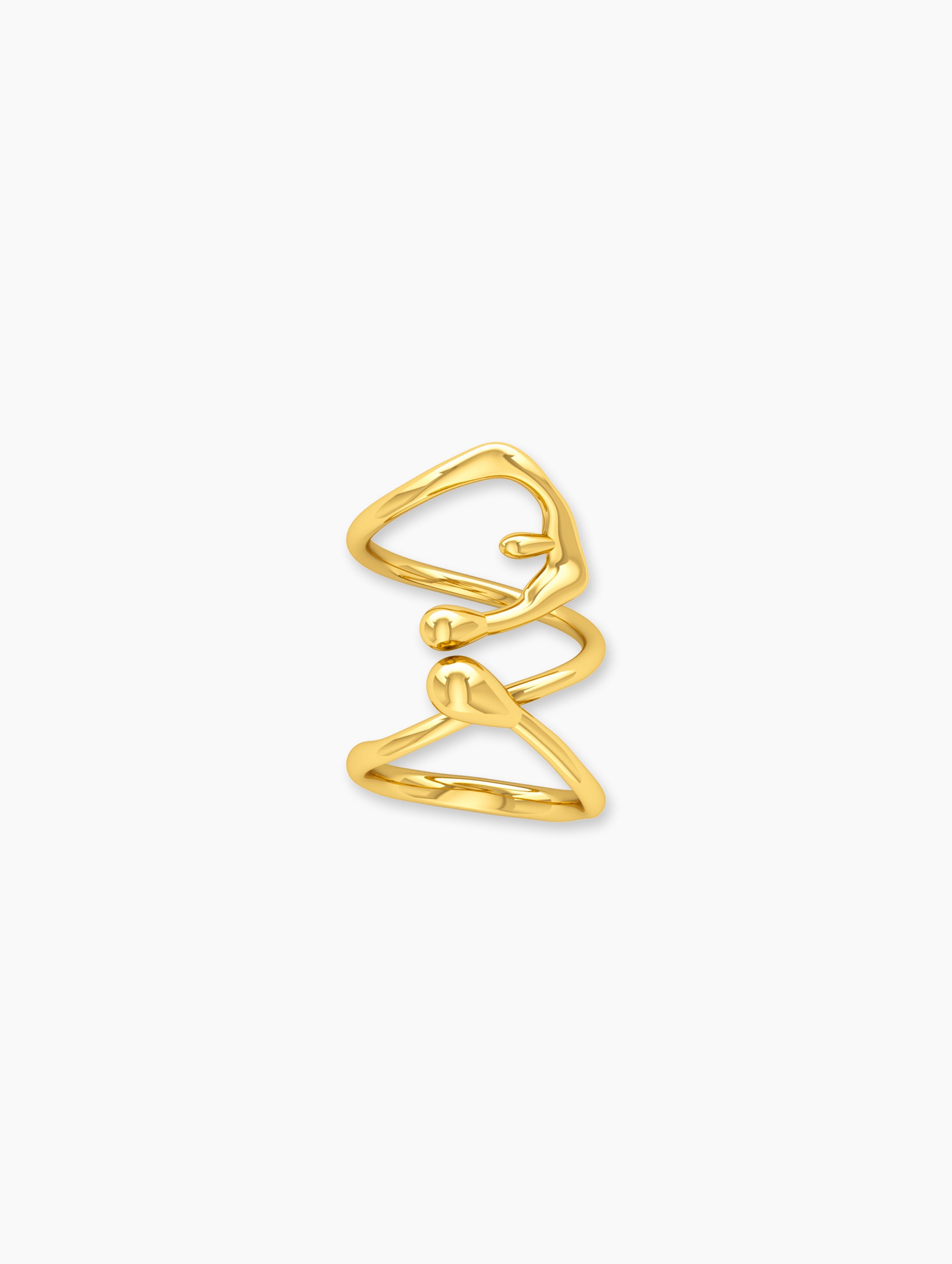 Nova Flow Ring In 18k Solid Gold | Za Zewelz chic contemporary 18k gold plated ring