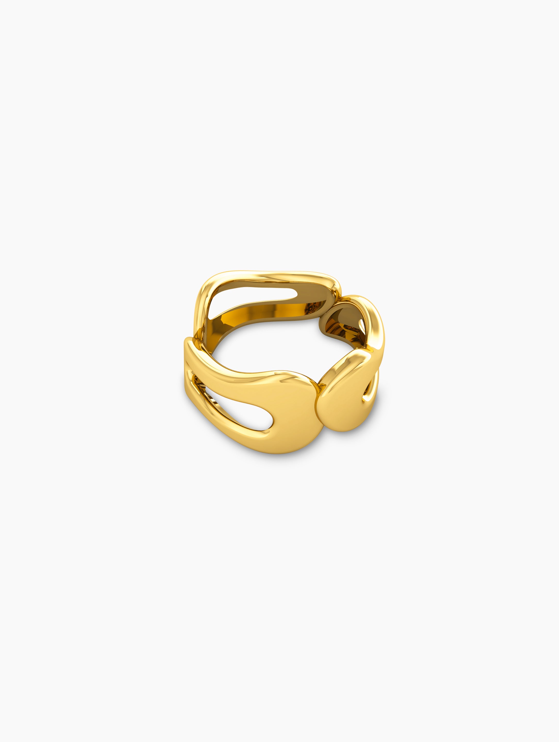 Nova Space Ring In 18K Solid Gold alternate view - delicate 18k gold plated ring | Za Zewelz