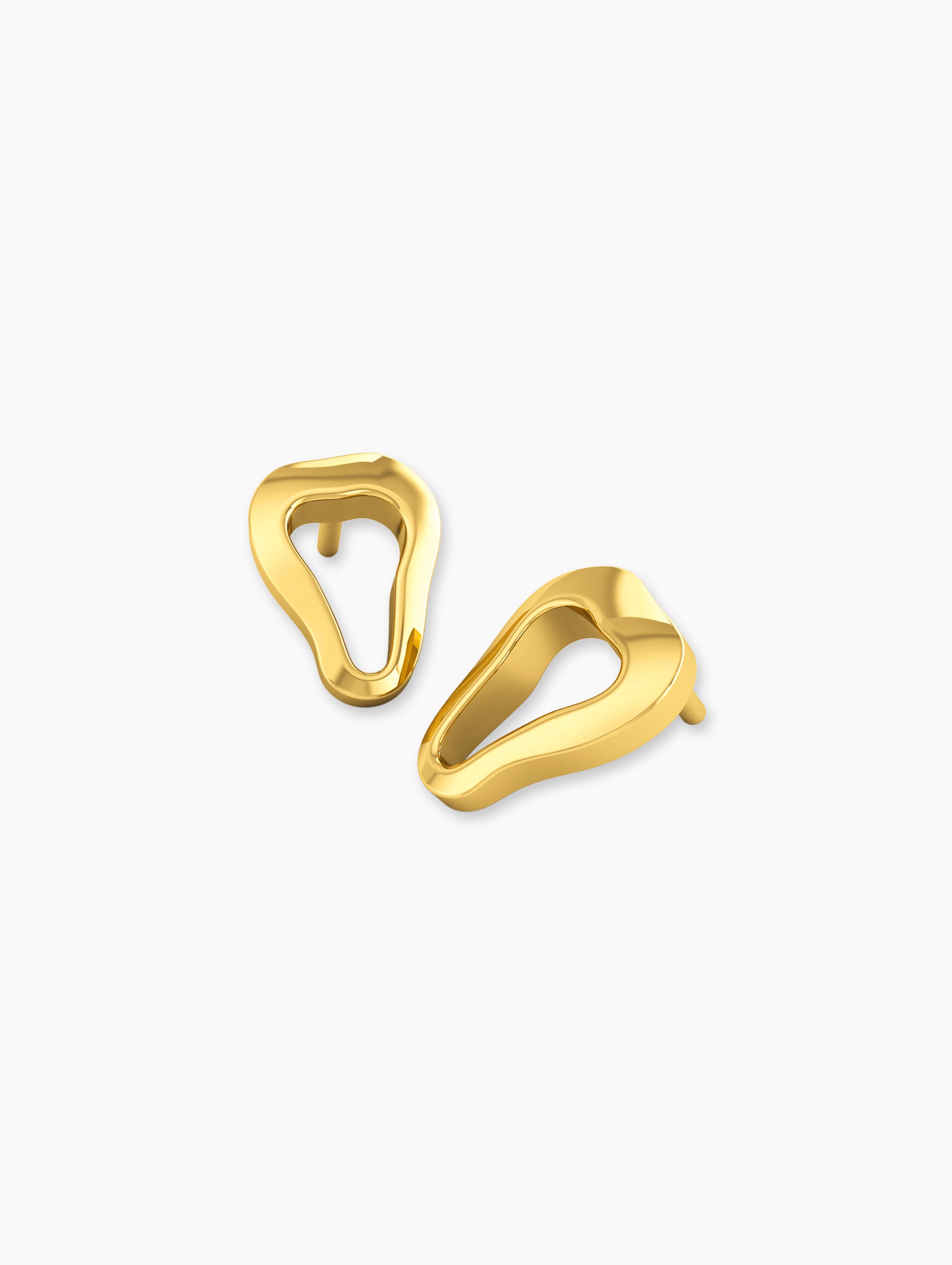 Nova Studs In 18k Solid Gold close-up shot - everyday 18k gold plated earrings | Za Zewelz