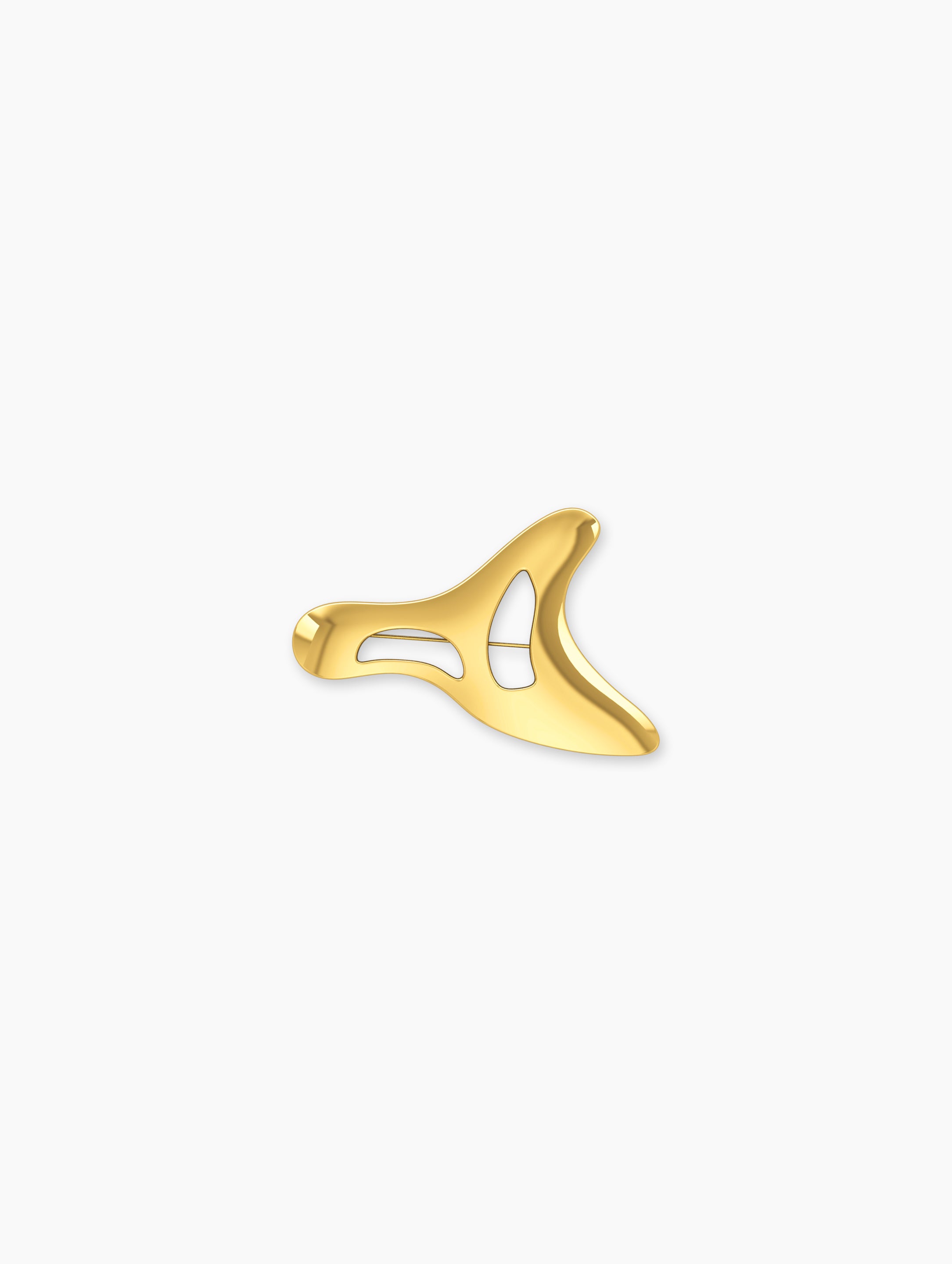 Nova Futuristic Brooch In 18k Solid Gold close-up shot | 18k gold plated earrings wedding jewelry | Za Zewelz