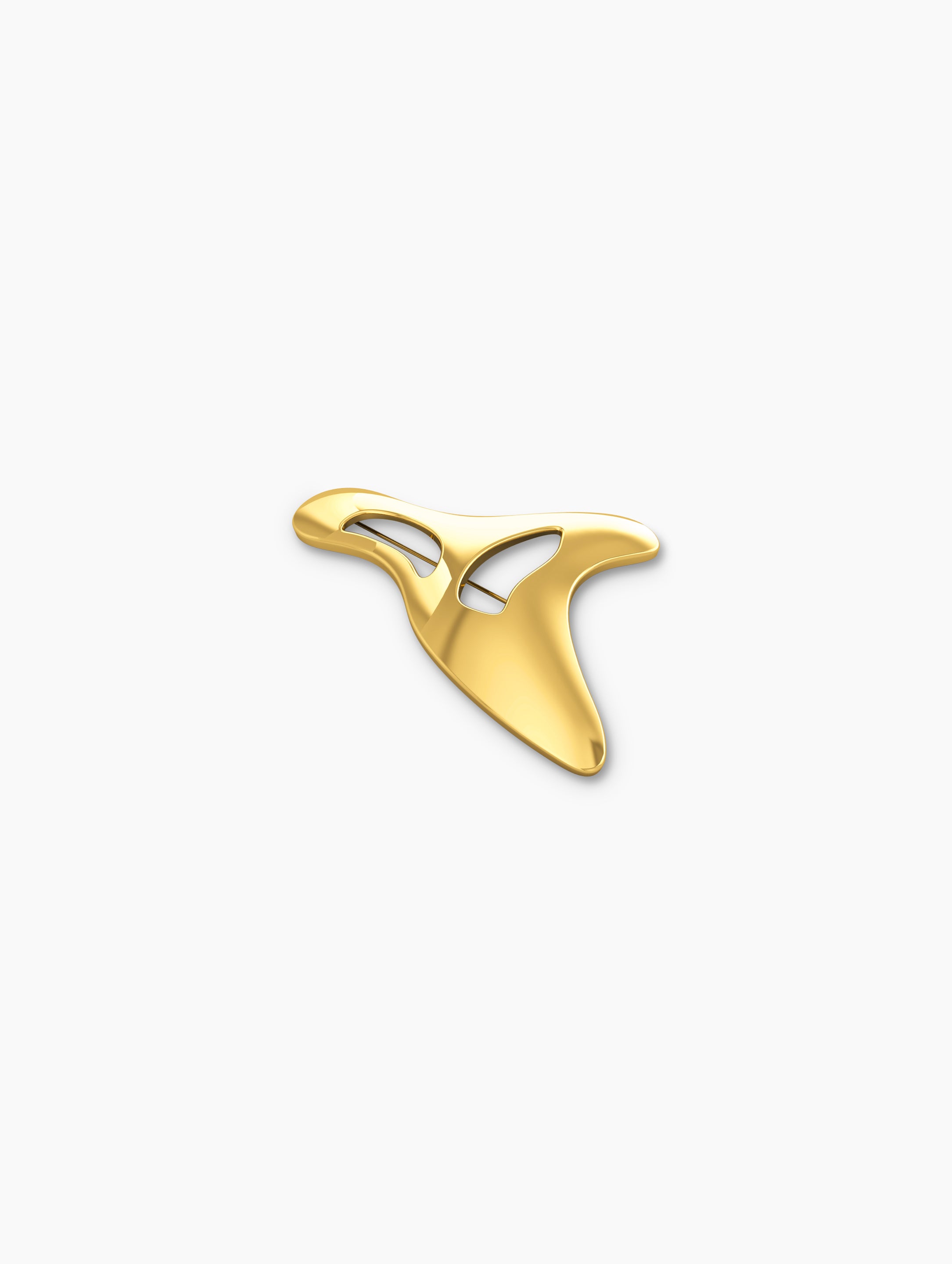 Nova Futuristic Brooch In 18k Solid Gold alternate view - Za Zewelz Nova Collection 18k gold plated earrings