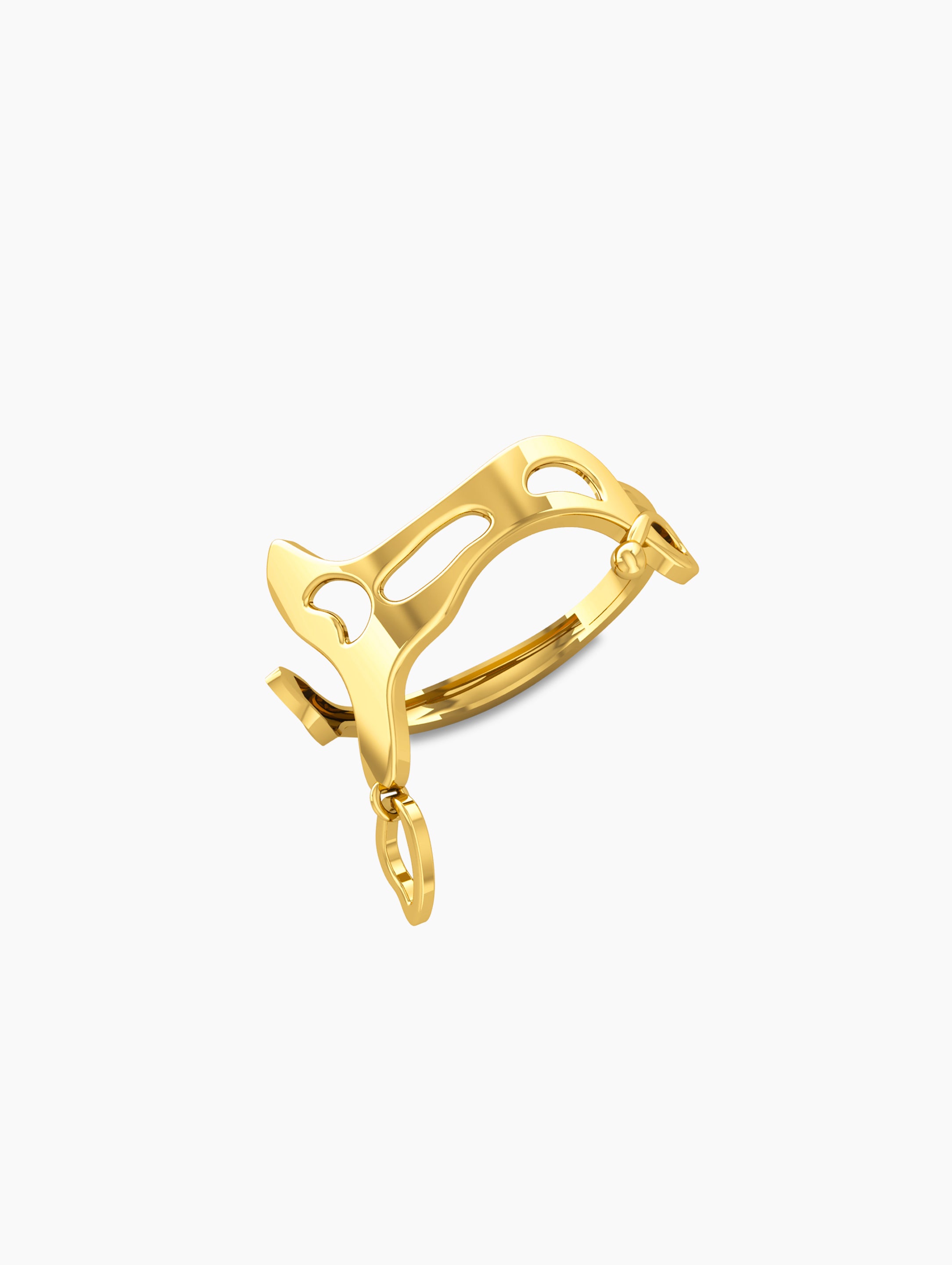 Nova Futuristic Cuff In 18K Solid Gold close-up shot - Za Zewelz 18k gold plated bracelet | wedding jewelry