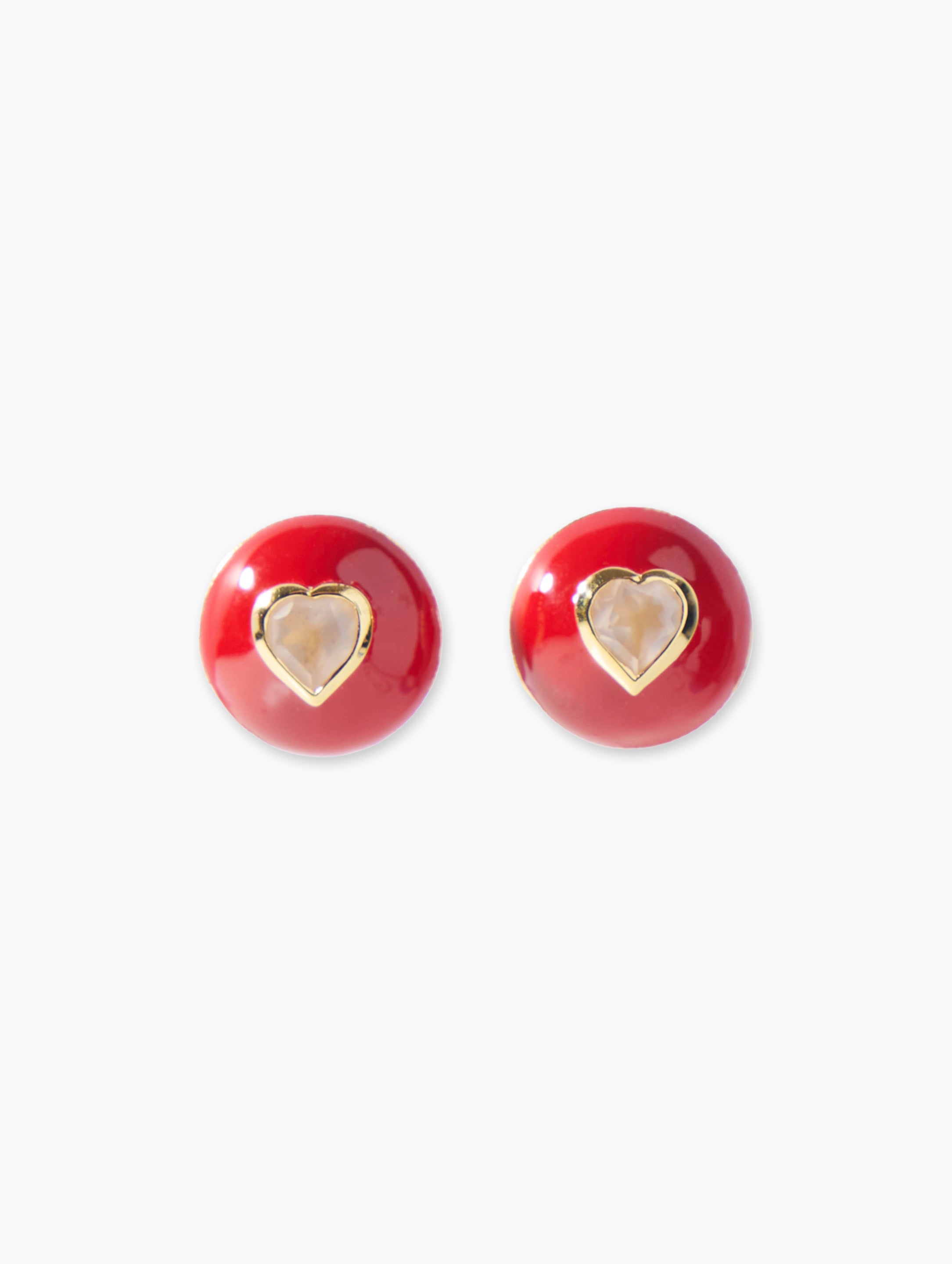 Style Lujo — Glossy Joie Hearts Studs side view - Za Zewelz fine earrings | perfect gift for her