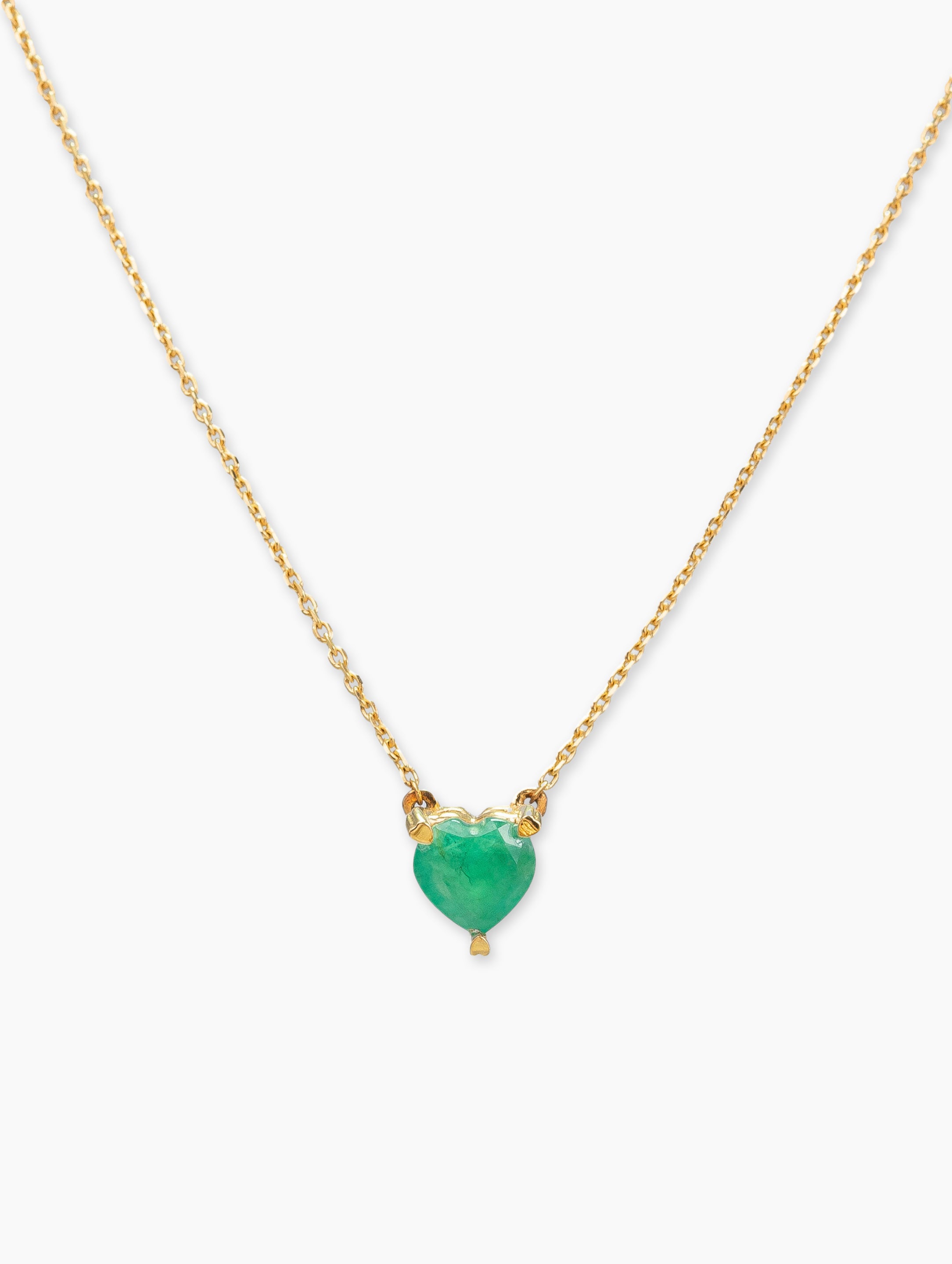 Joie Hearts Neklace-Emerald - Za Zewelz fine necklace | anniversary gift