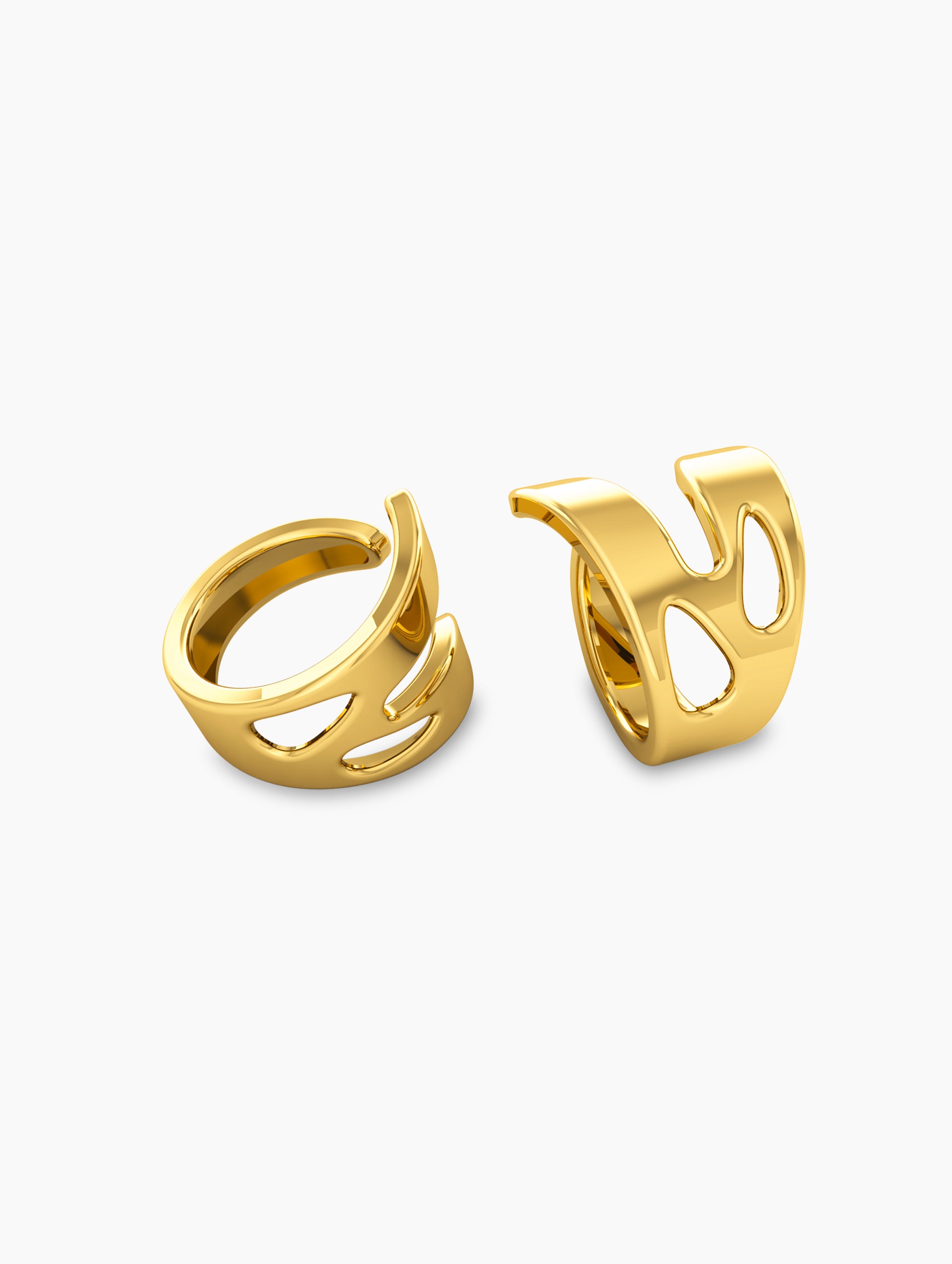 Nova Dual Ear Cuff In 18k Solid Gold alternate view - Za Zewelz 18k gold plated earrings | gift idea