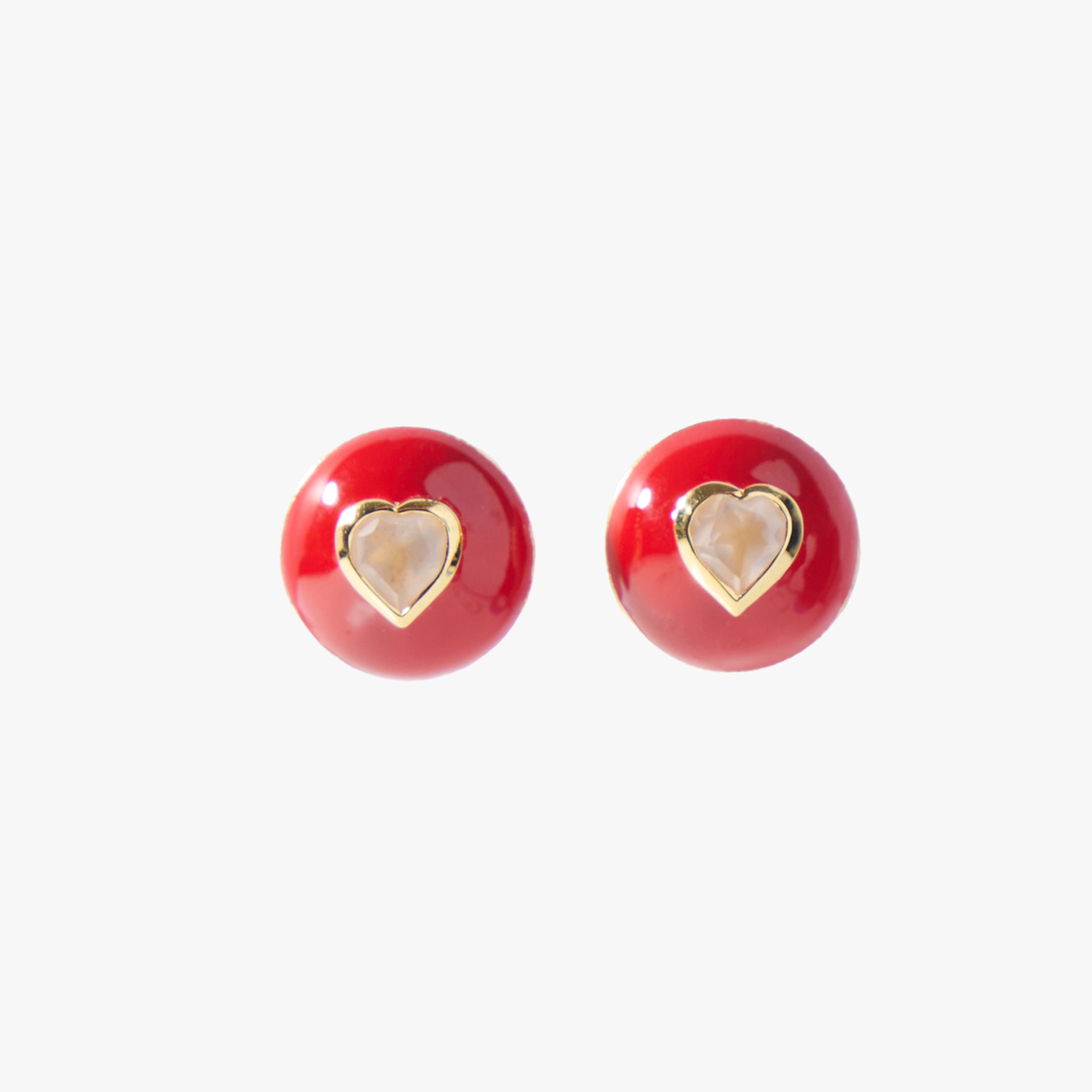 Glossy Joie Hearts Studs