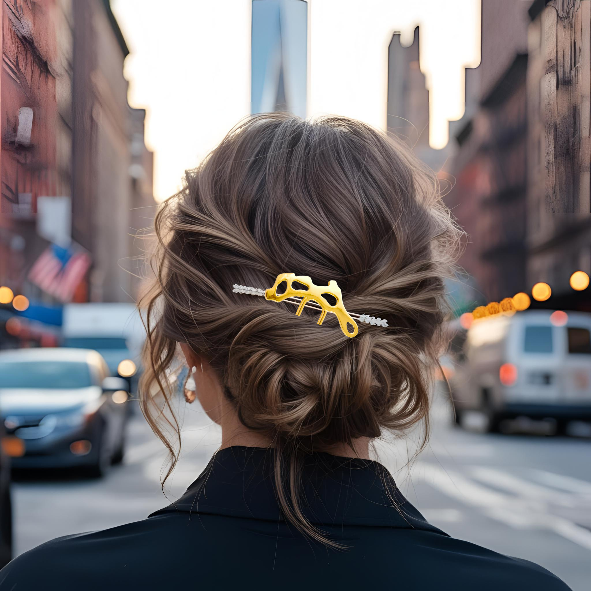 18K Gold & Silver Hair Pin – Nova French Hair Pin