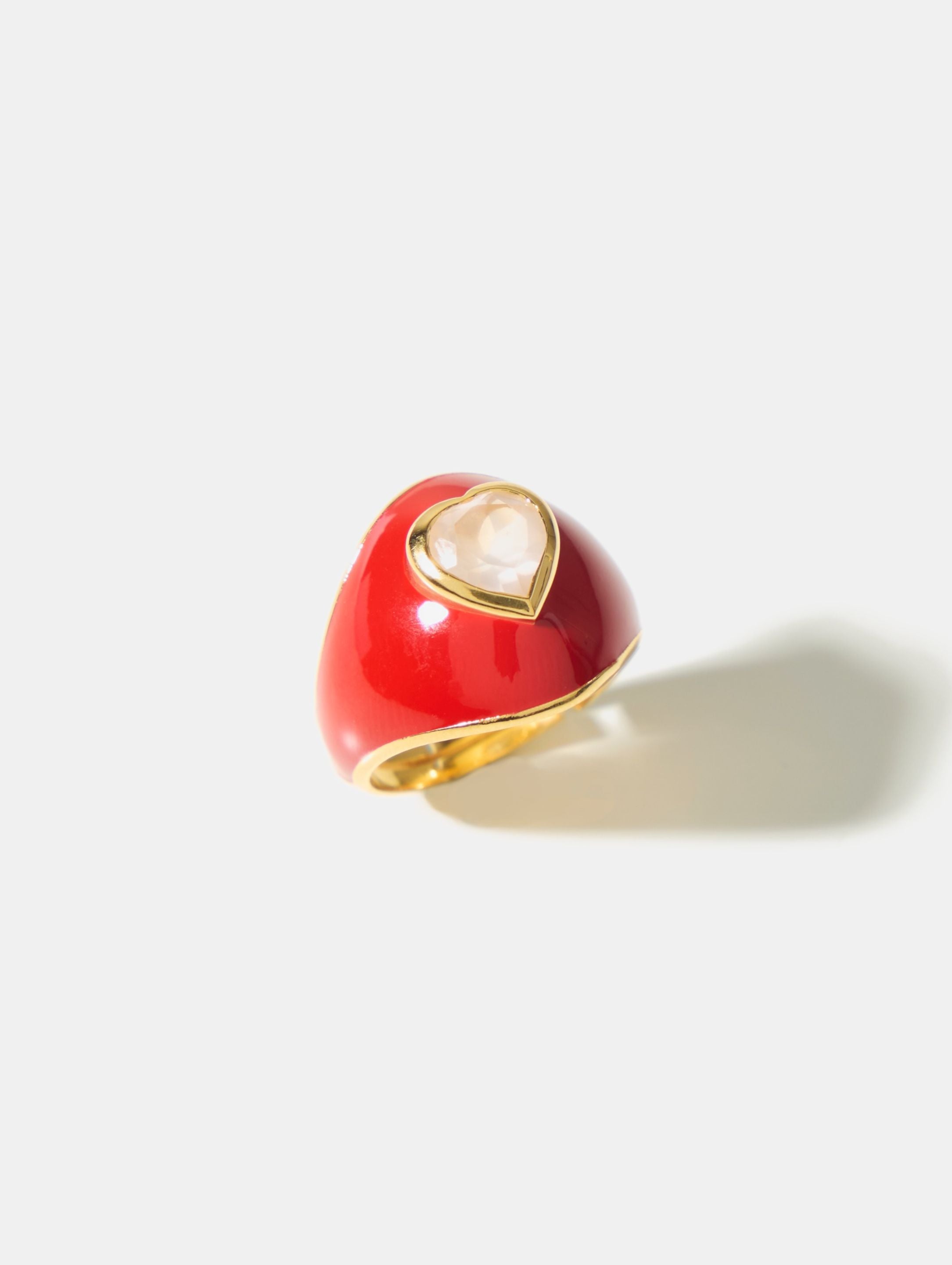 Glossy Joie Hearts Ring-Adjustable