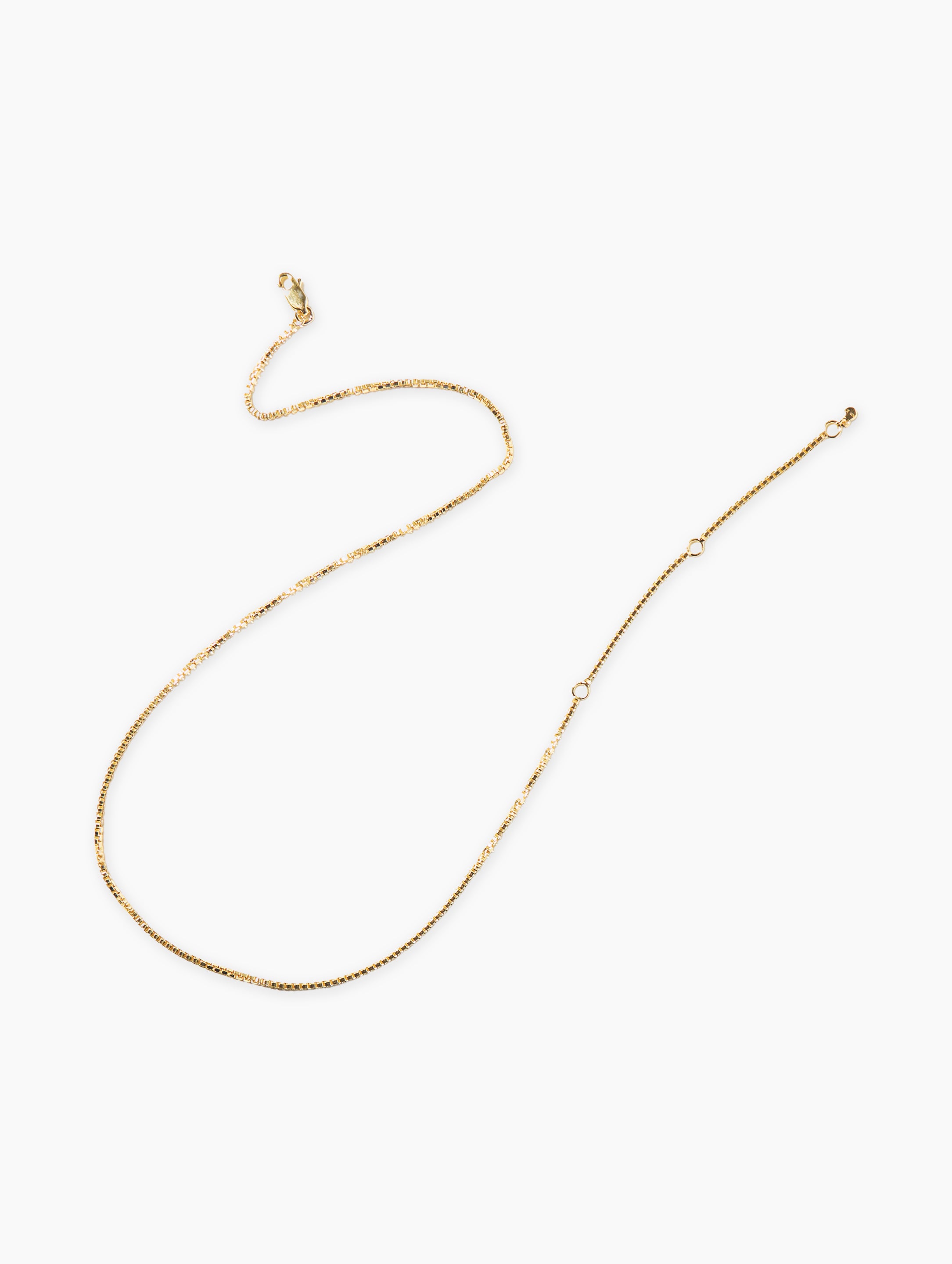 3mm Box Chain Necklace, adjustable from 15 to 18 inch