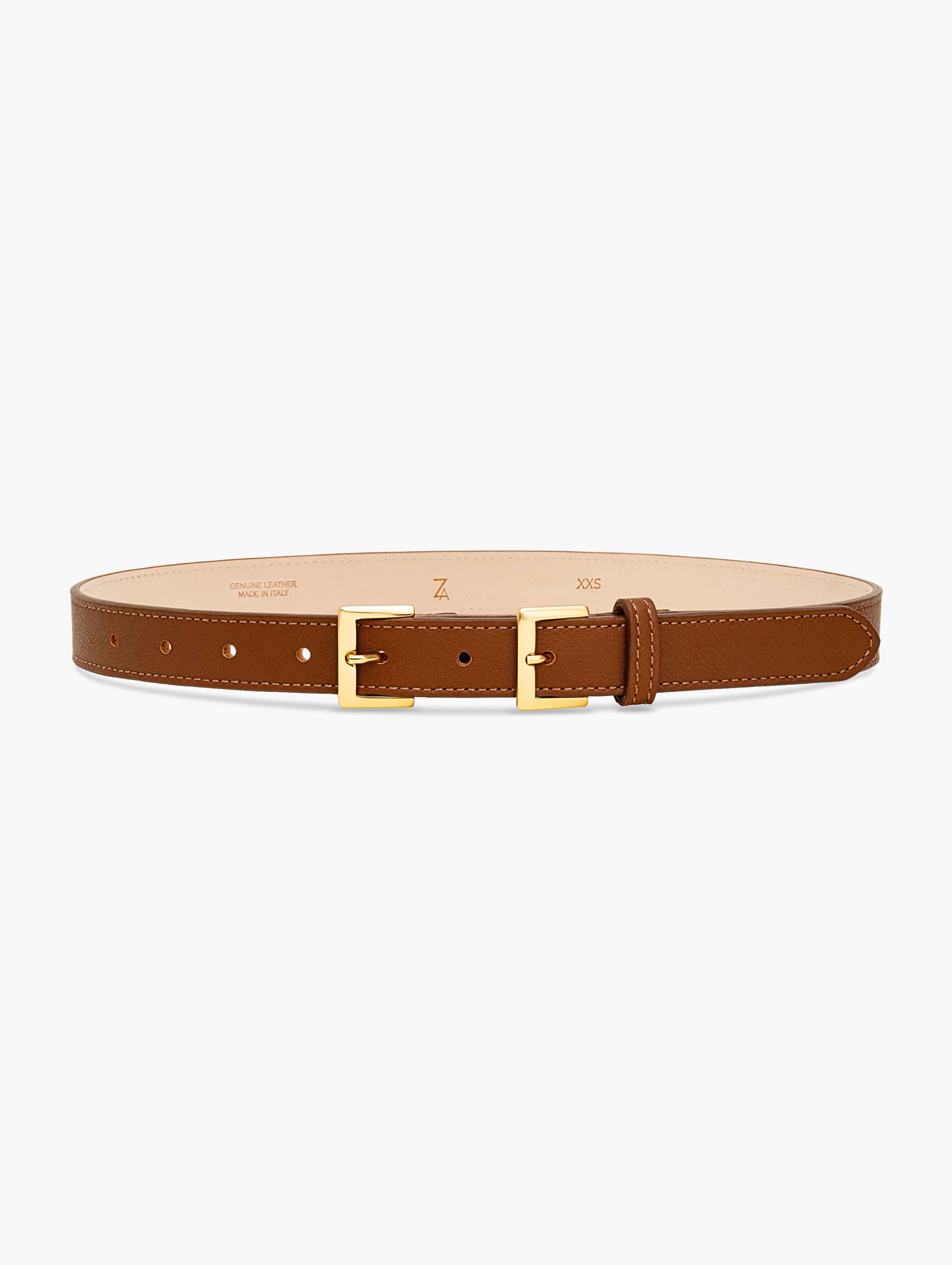 Full Grain Italian Leather Belt Dual Gold Buckle  | HandMade in Italy | luxury everyday belts crafted in Italy. 