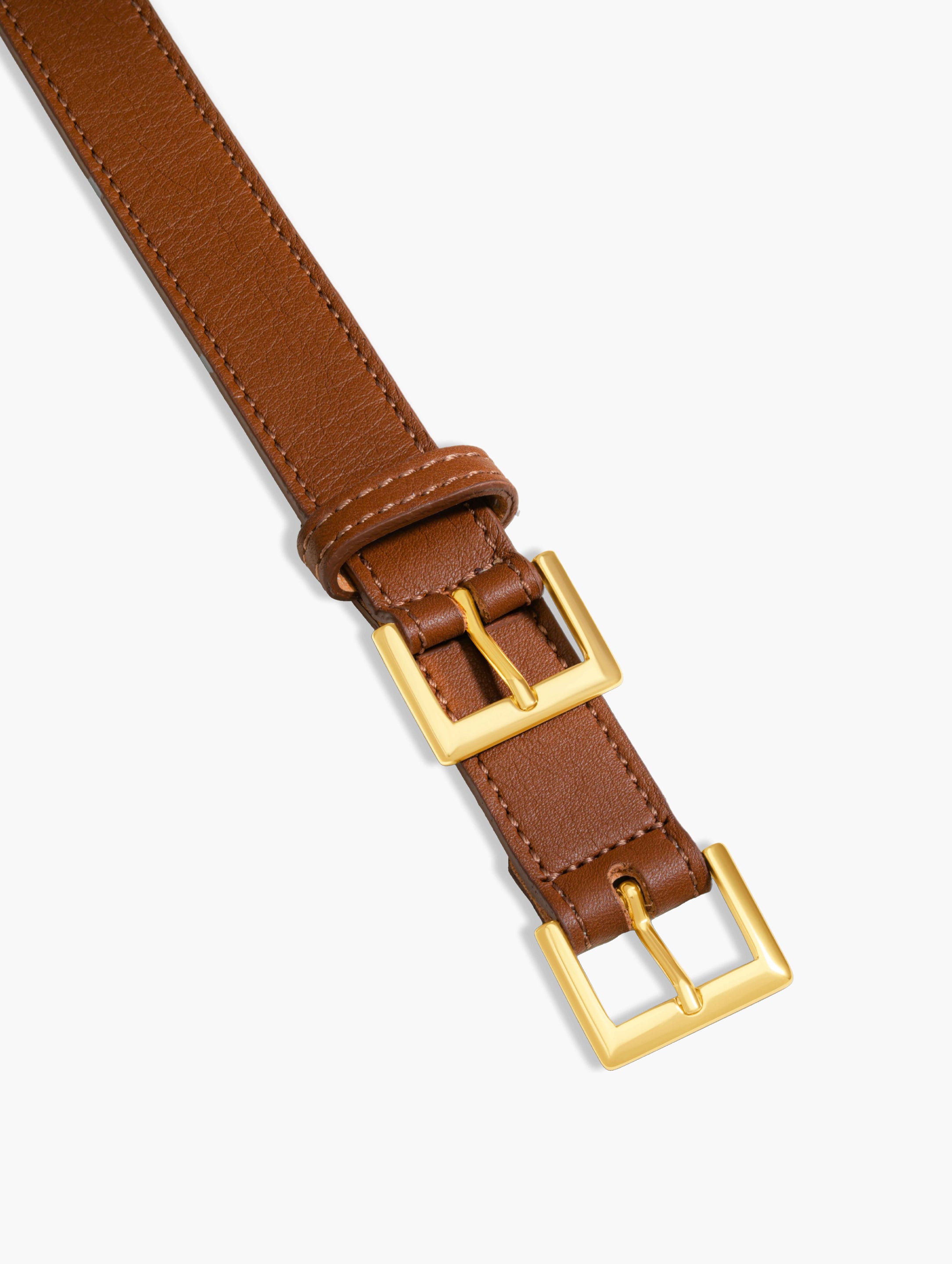 Full Grain Italian Leather Belt Dual Gold Buckle  | HandMade in Italy | luxury everyday belts crafted in Italy. 