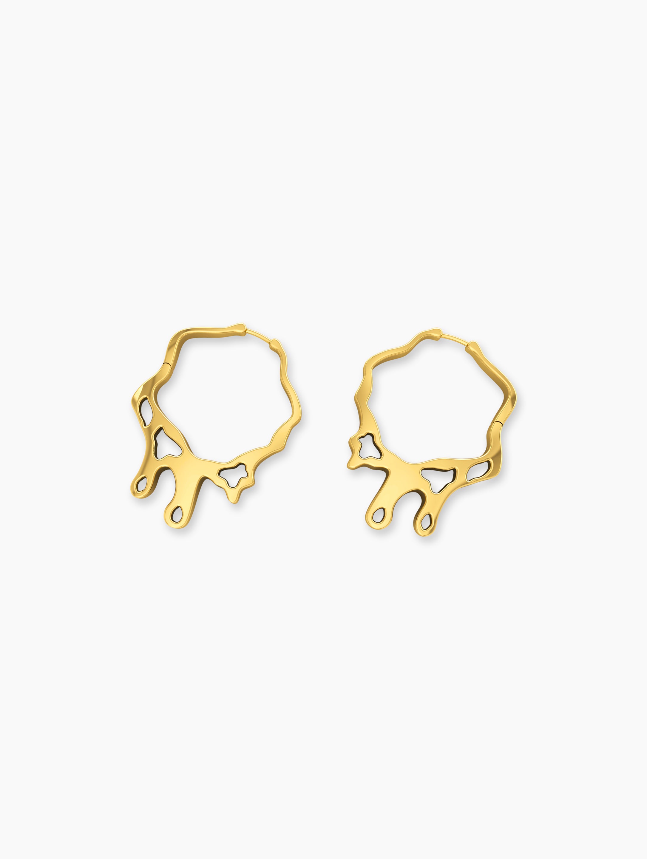 Medium Gold Statement Earrings | Wedding Earrings Luxury Statement Hoops