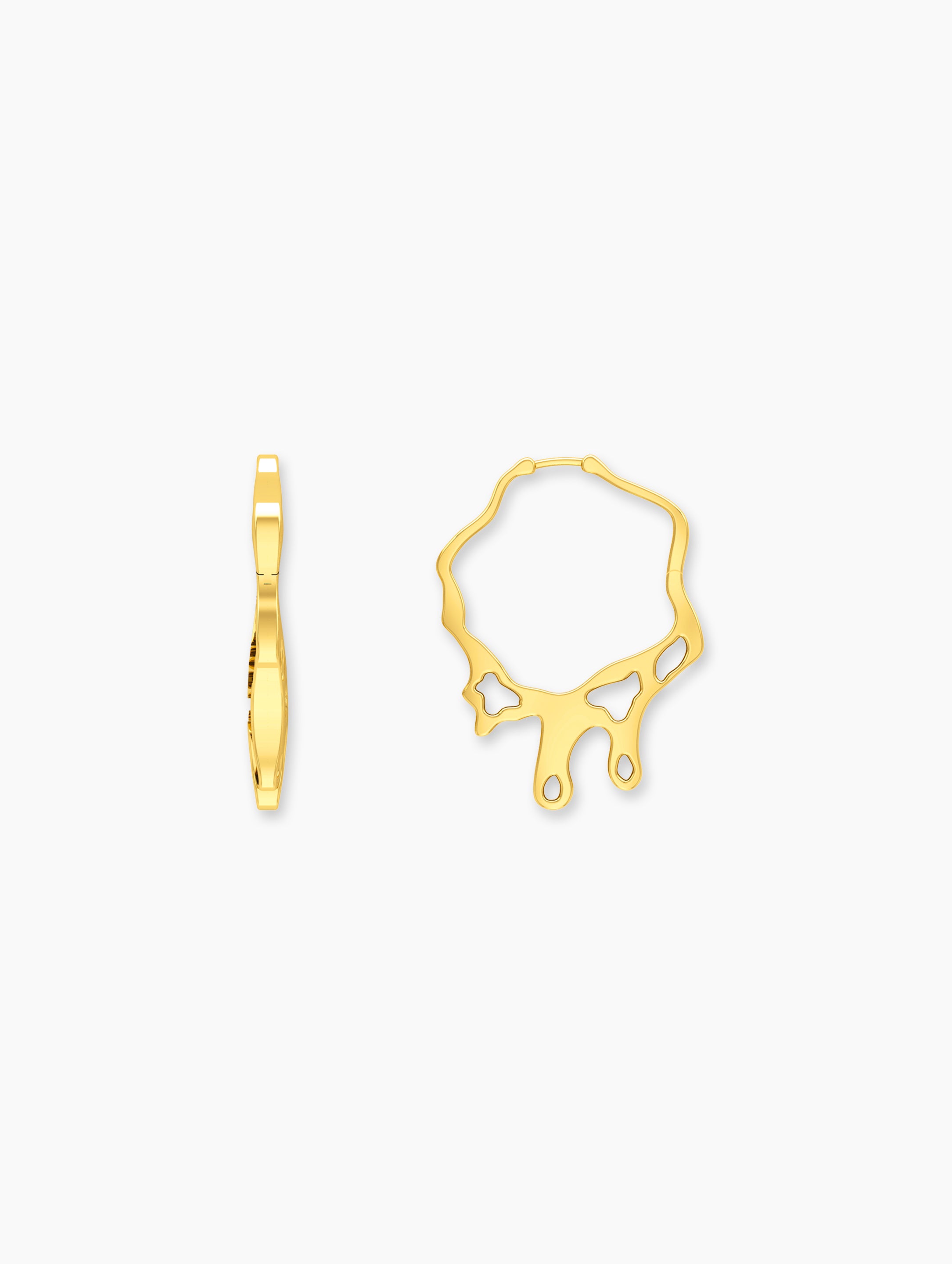 Medium Gold Statement Earrings | Wedding Earrings Luxury Statement Hoops