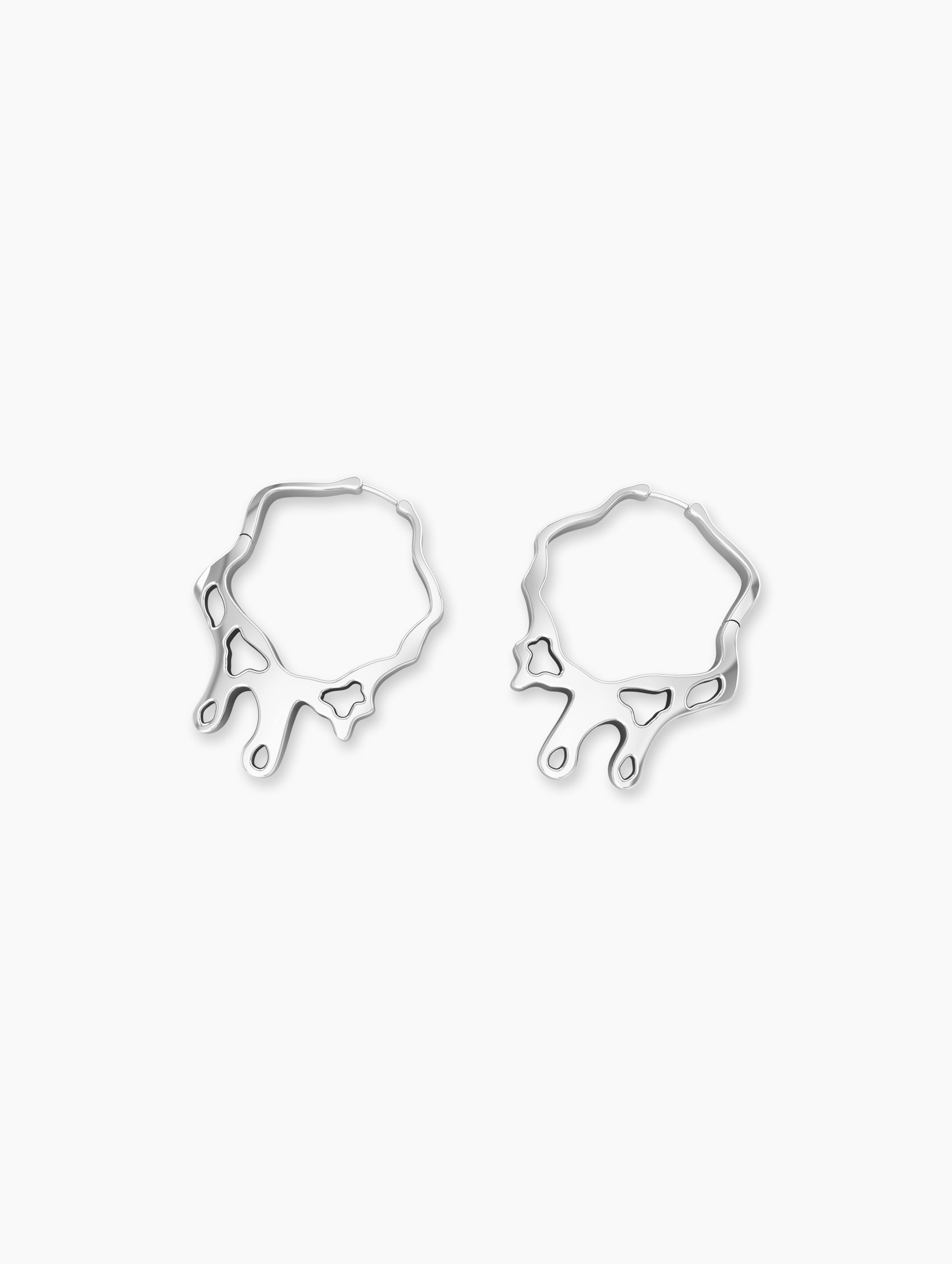 Medium Silver Statement Earrings | Wedding Earrings Luxury Statement Hoops