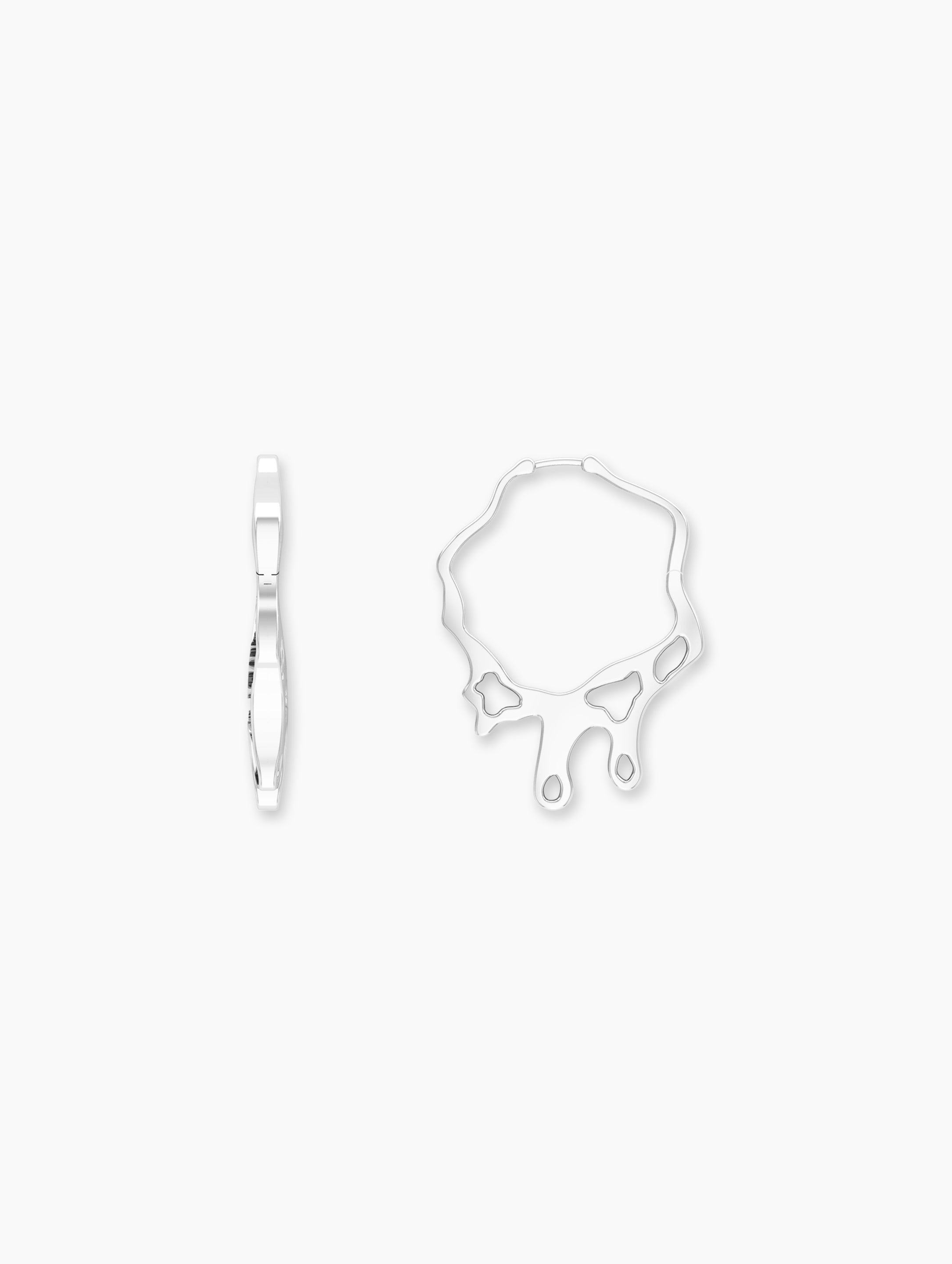 Medium Silver Statement Earrings | Wedding Earrings Luxury Statement Hoops
