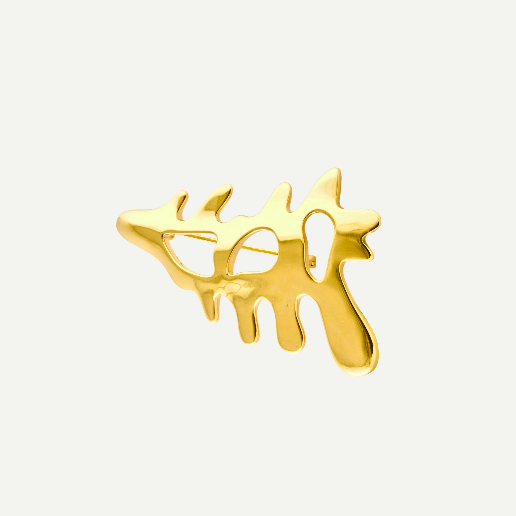 Nature-Inspired Gold Brooch – Nova Organic Brooch