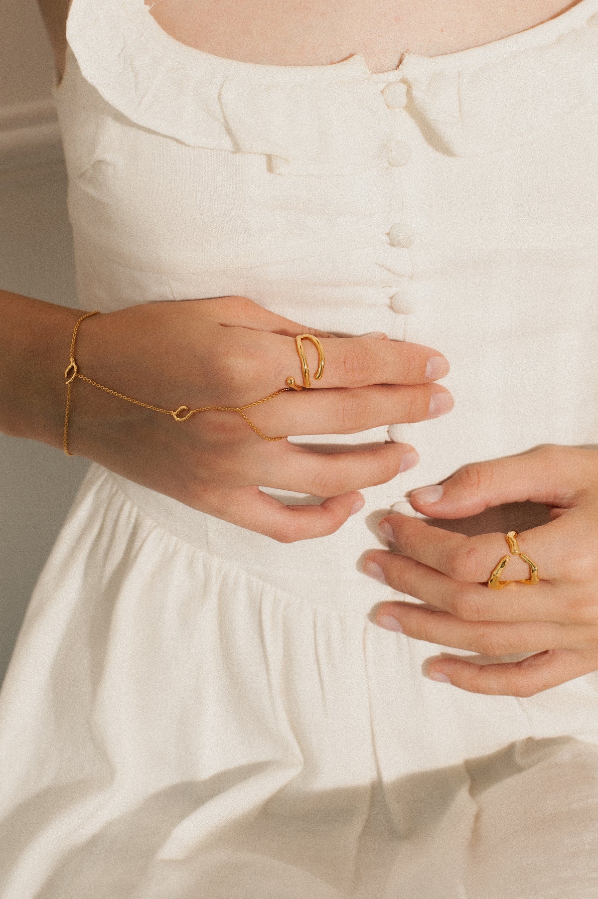 WISH Hand Chain - gold vermeil hand chain, statement handmade luxury jewelry