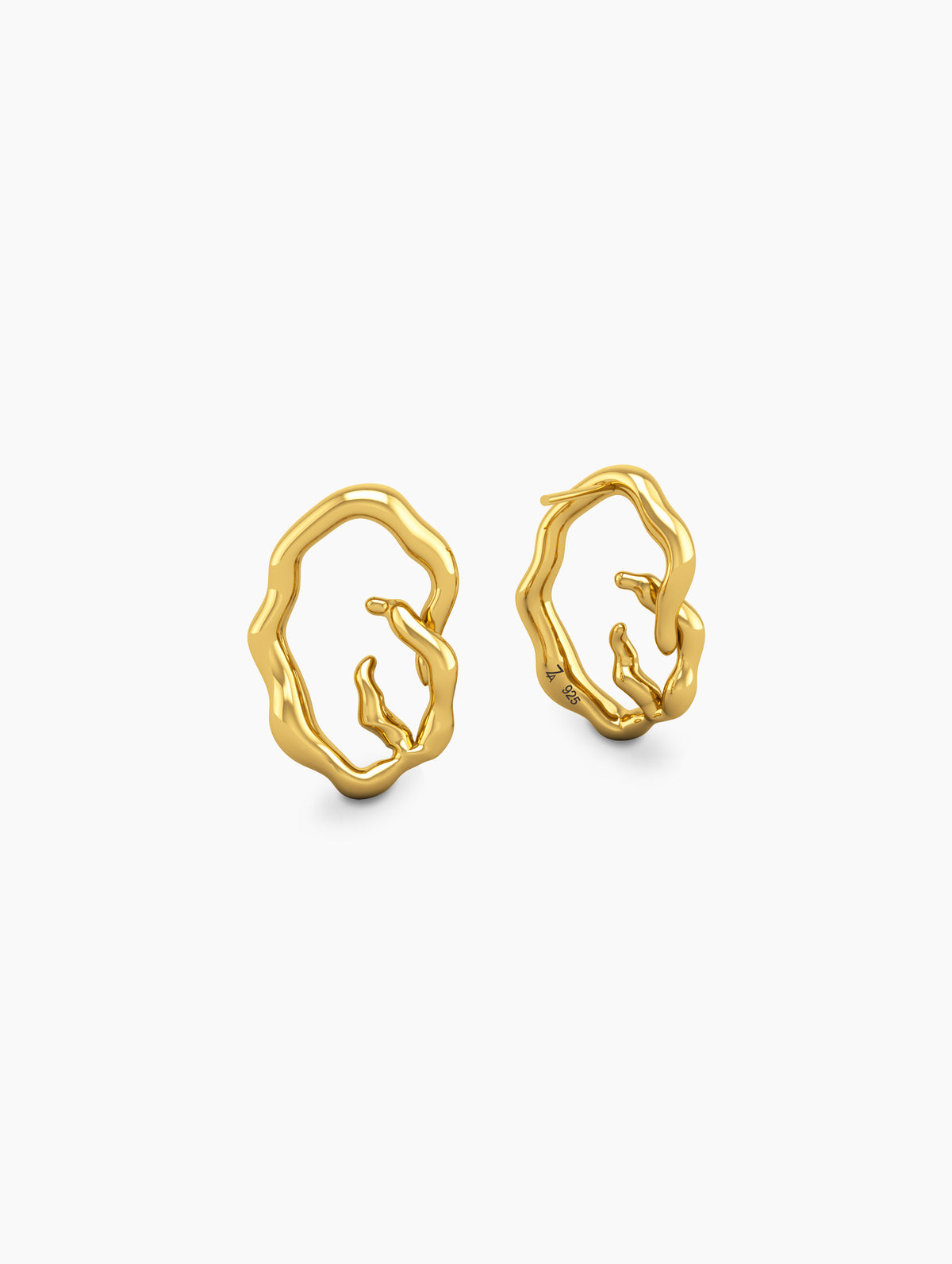 Wish BECOMING SMALL Earrings - sculptural wishbone earrings, gold vermeil, timeless jewelry