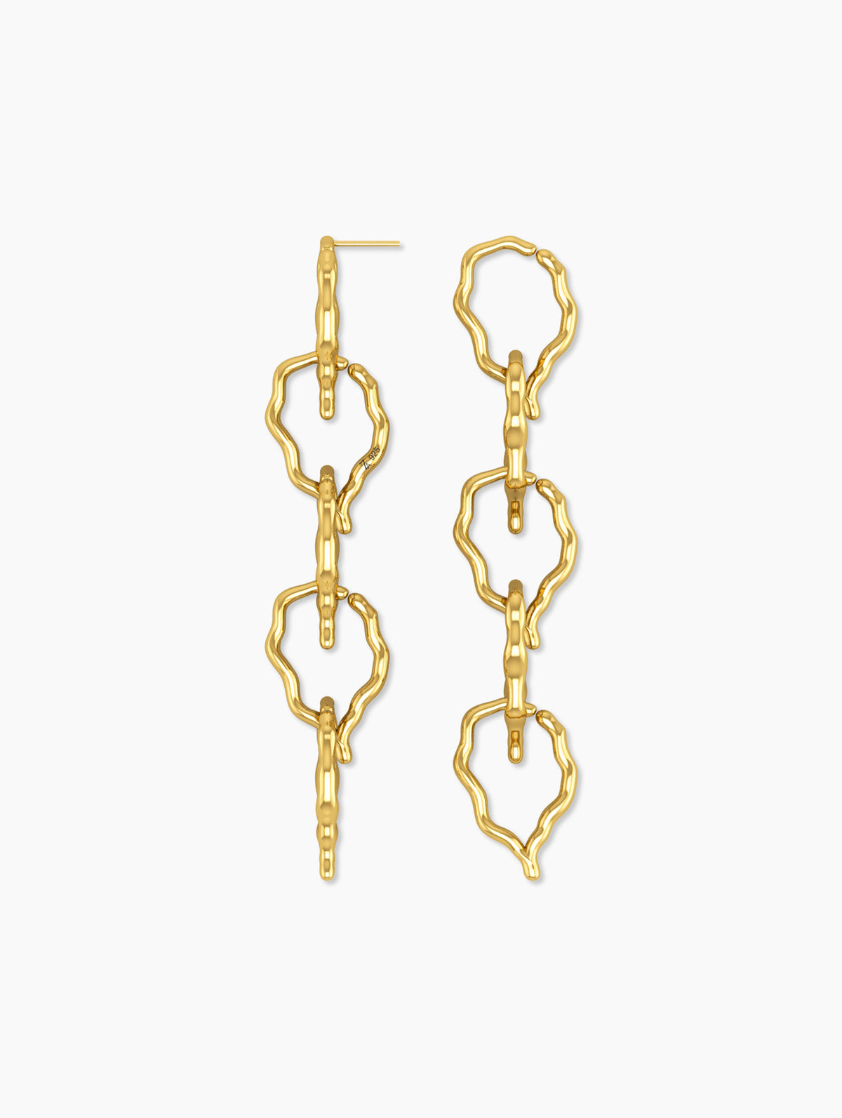 WISH Entwine Large Earrings - wishbone chain earrings, cascading drop, gold vermeil