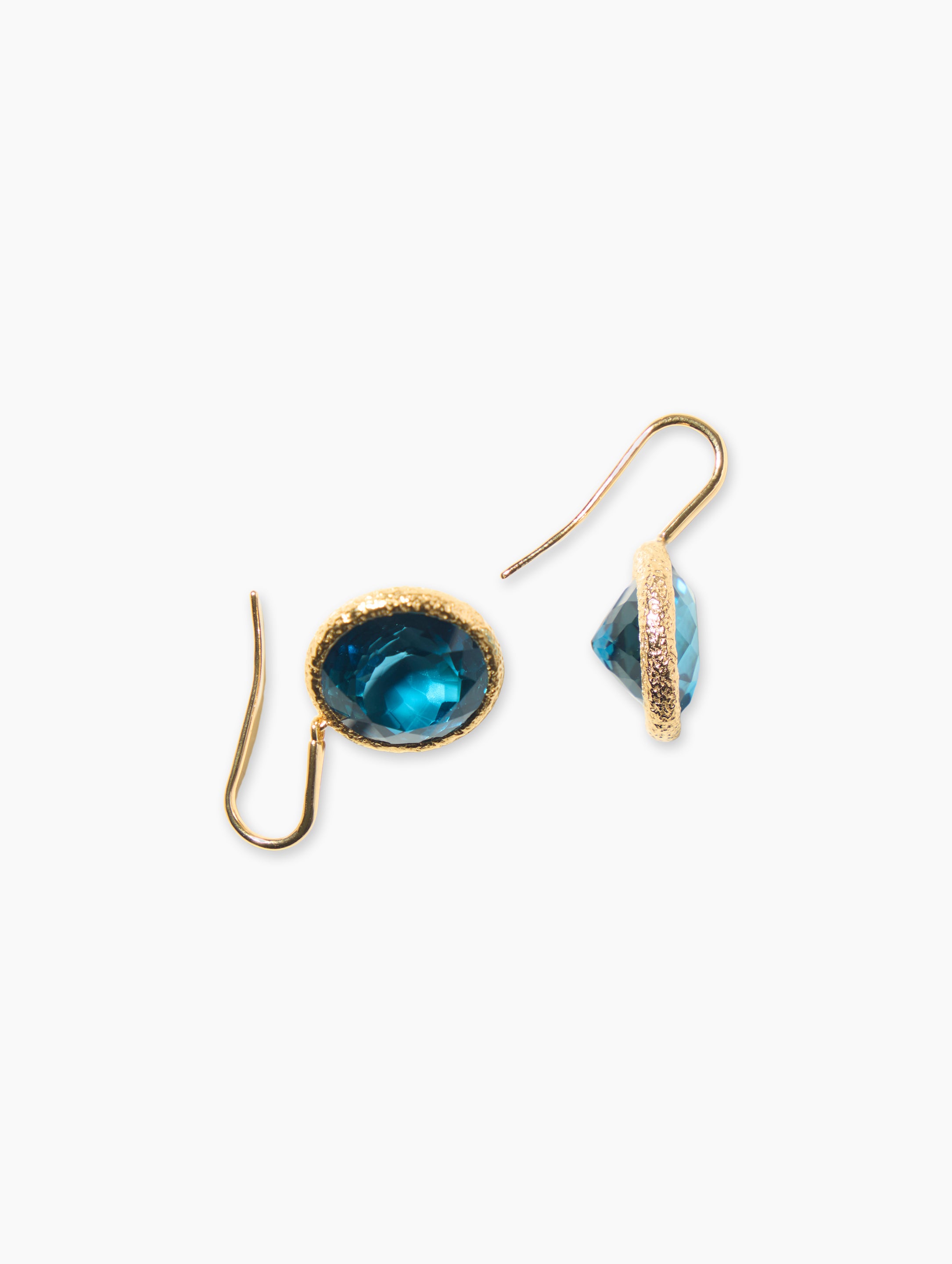 Iconica Drop Earring In 18k Solid Gold flat lay - delicate 18k gold plated earrings | Za Zewelz