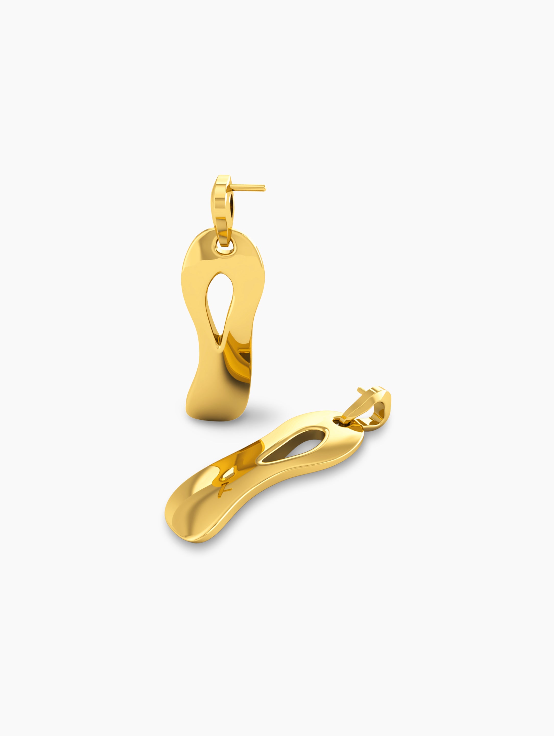 Nova Drop Earings In 18k Solid Gold | 18k gold plated earrings anniversary gift | Za Zewelz